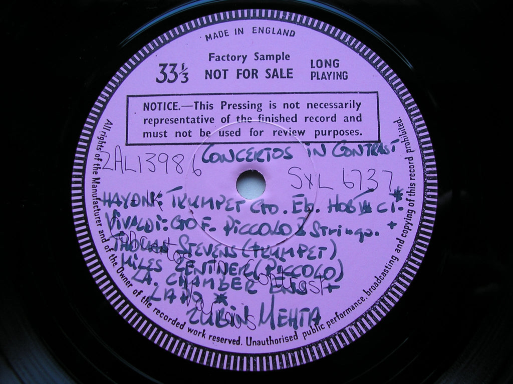SXL 6737 CONCERTOS: HAYDN / WEBER / VIVALDI / WIENIAWSKI SOLOISTS / LOS ANGELES PHILHARMONIC test pressing