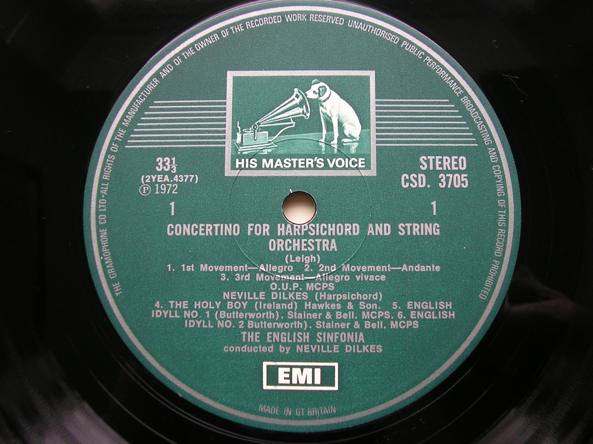 WARLOCK / MOERAN / IRELAND / BUTTERWORTH / LEIGH: ORCHESTRAL WORKS    ENGLISH SINFONIA / DILKES     CSD 3705