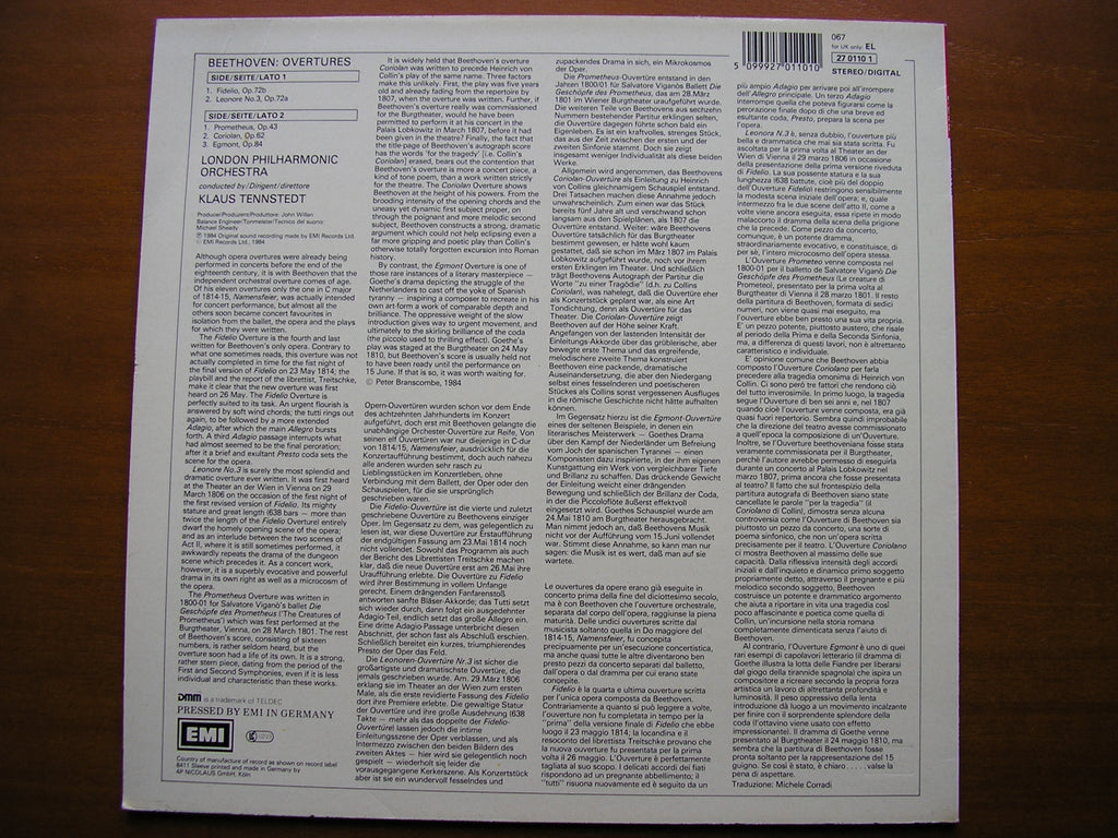 BEETHOVEN: FIVE OVERTURES     TENNSTEDT / LONDON PHILHARMONIC    27 0110