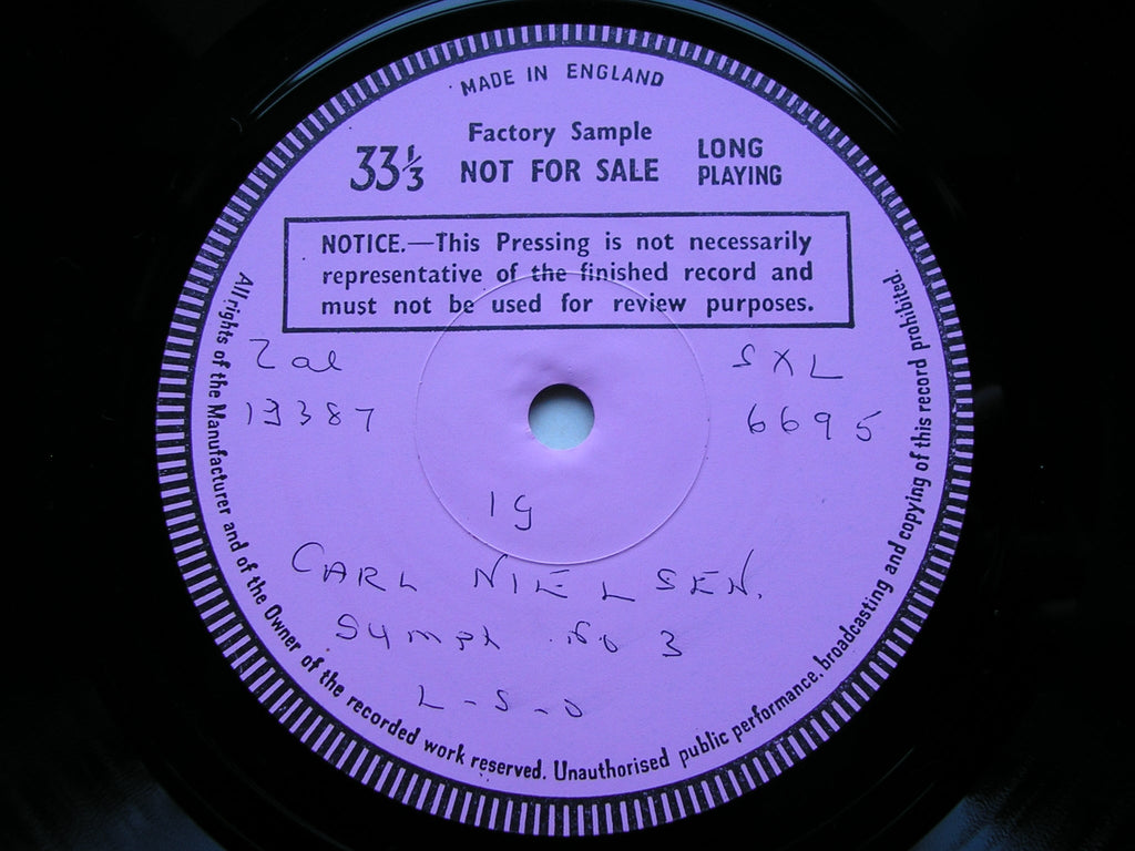 SXL 6695 NIELSEN: SYMPHONY No. 3 Sinfonia Espansiva HUYBRECHTS / LONDON SYMPHONY test pressing