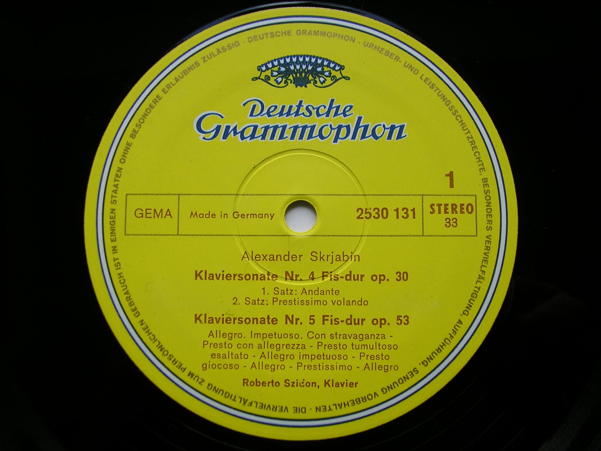 SCRIABIN: PIANO SONATAS Nos. 4 - 10     ROBERT SZIDON      2 LP      2707 053