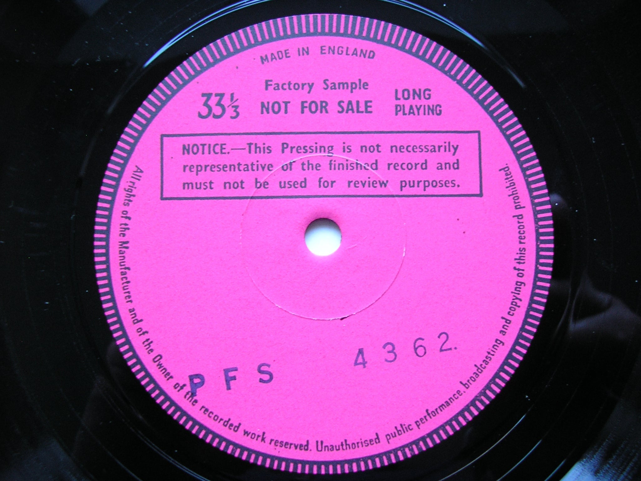 TCHAIKOVSKY: PIANO CONCERTO No. 1 / STRAVINSKY: 3 pieces from PETRUSHKA     VERED / LONDON SYMPHONY / KORD    test pressing     PFS 4362