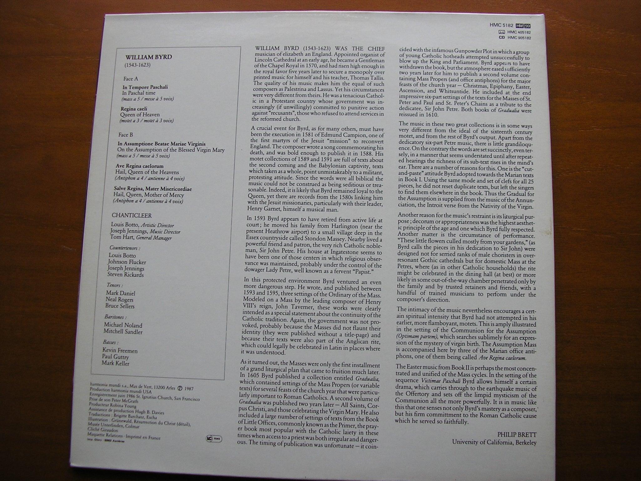 BYRD: MISSA IN TEMPORE PASCHALI       CHANTICLEER      HMU 5182