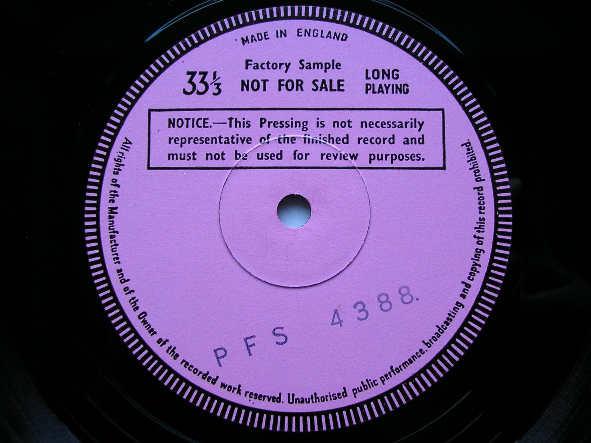 TCHAIKOVSKY: ROMEO & JULIET / CAPRICCIO ITALIEN / EUGENE ONEGIN Waltz     VONK / ROYAL PHILHARMONIC    test pressing     PFS 4388