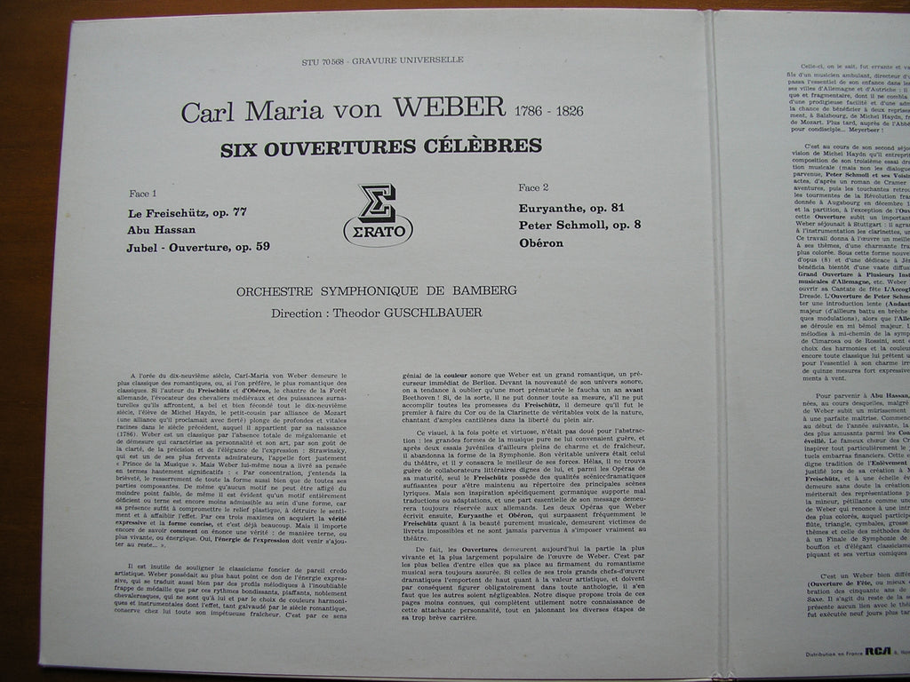 WEBER: SIX OVERTURES      GUSCHLBAUER / BAMBERG SYMPHONY     STU 70568