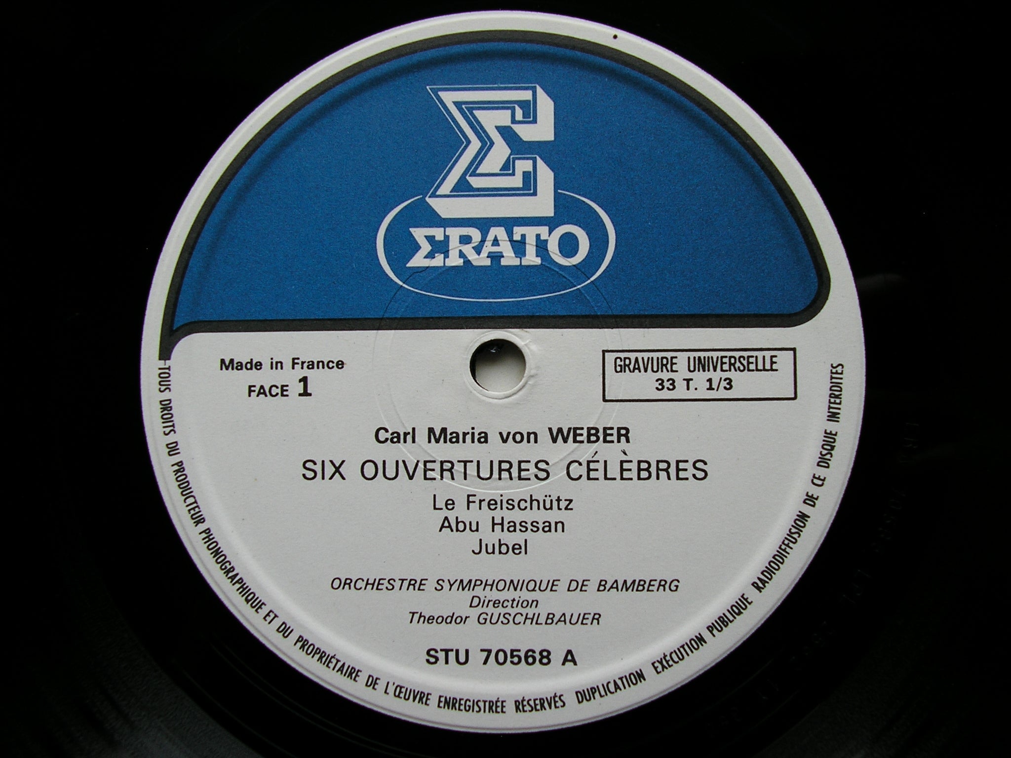 WEBER: SIX OVERTURES      GUSCHLBAUER / BAMBERG SYMPHONY     STU 70568