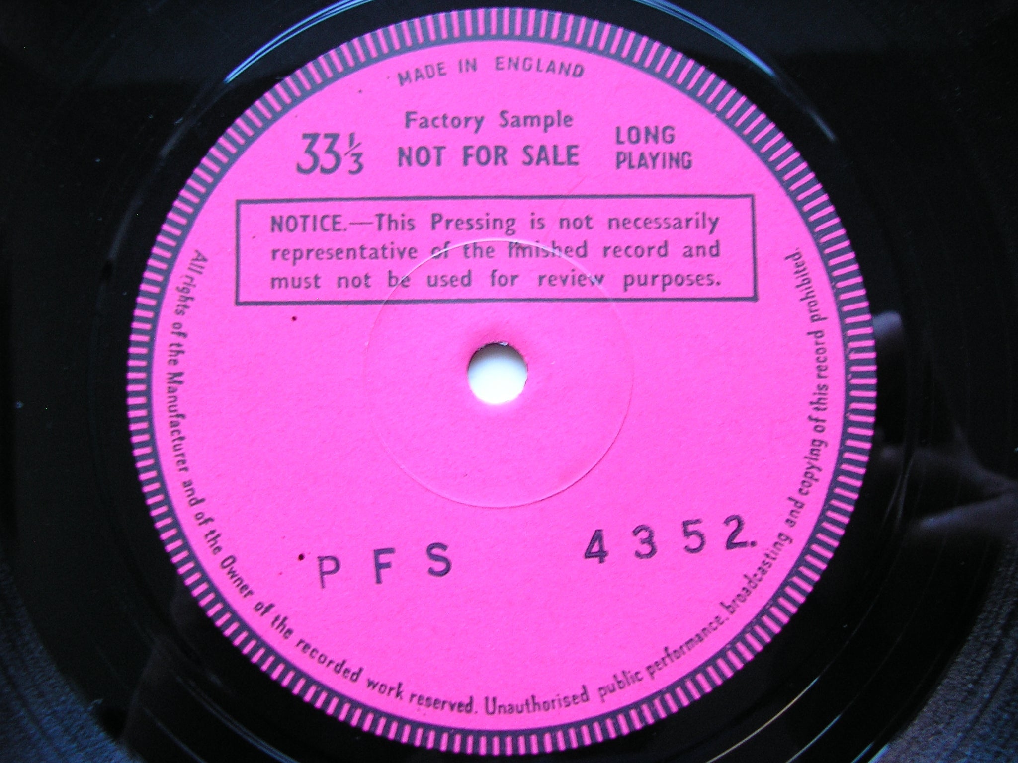 TCHAIKOVSKY: NUTCRACKER SUITE / GRIEG: PEER GYNT SUITE     FIEDLER / BOSTON POPS    test pressing     PFS 4352