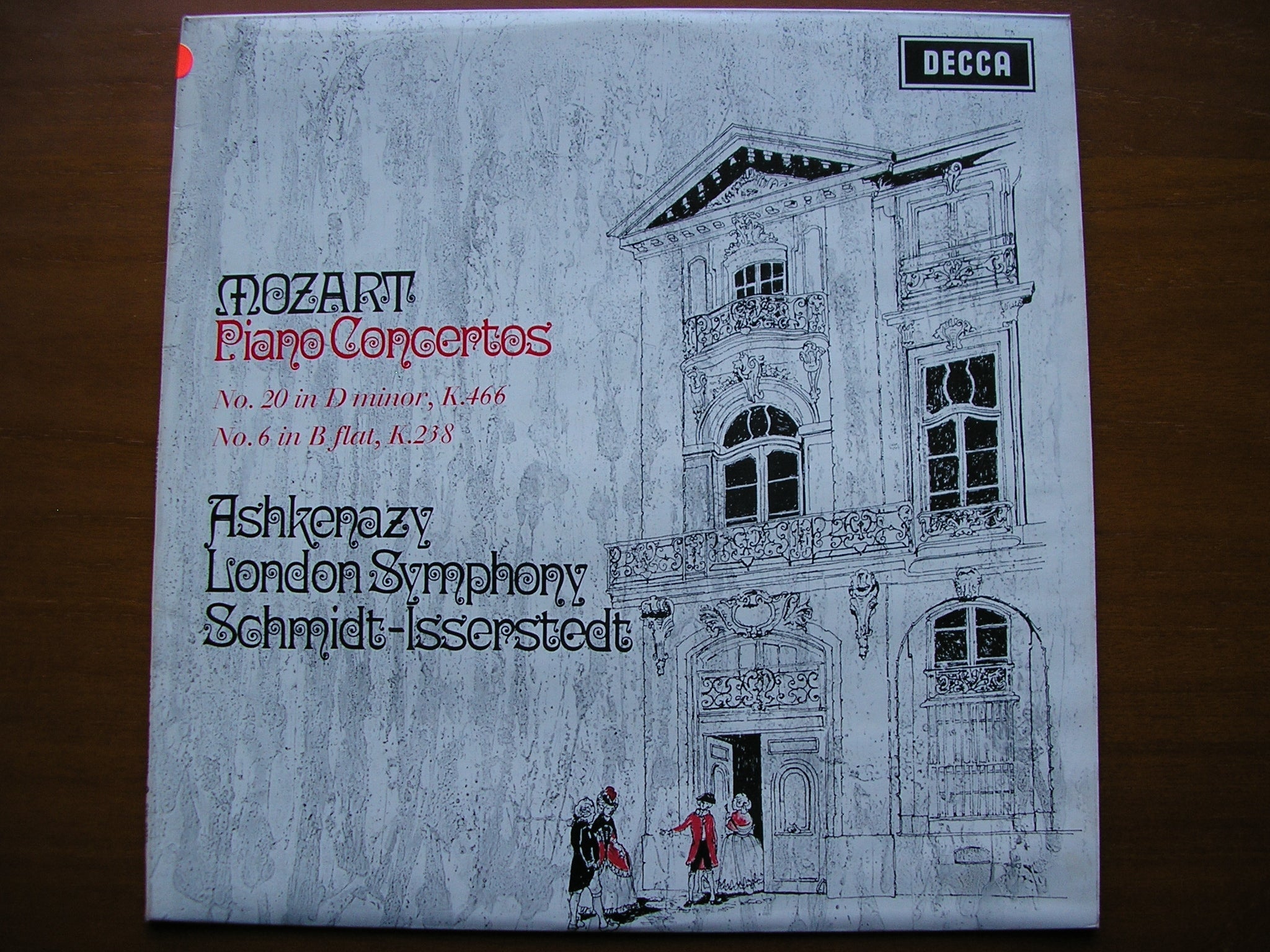 SXL 6353 MOZART: PIANO CONCERTOS No. 6 K238 & No. 20 K466 ASHKENAZY / LONDON SYMPHONY / SCHMIDT-ISSERSTEDT test pressing