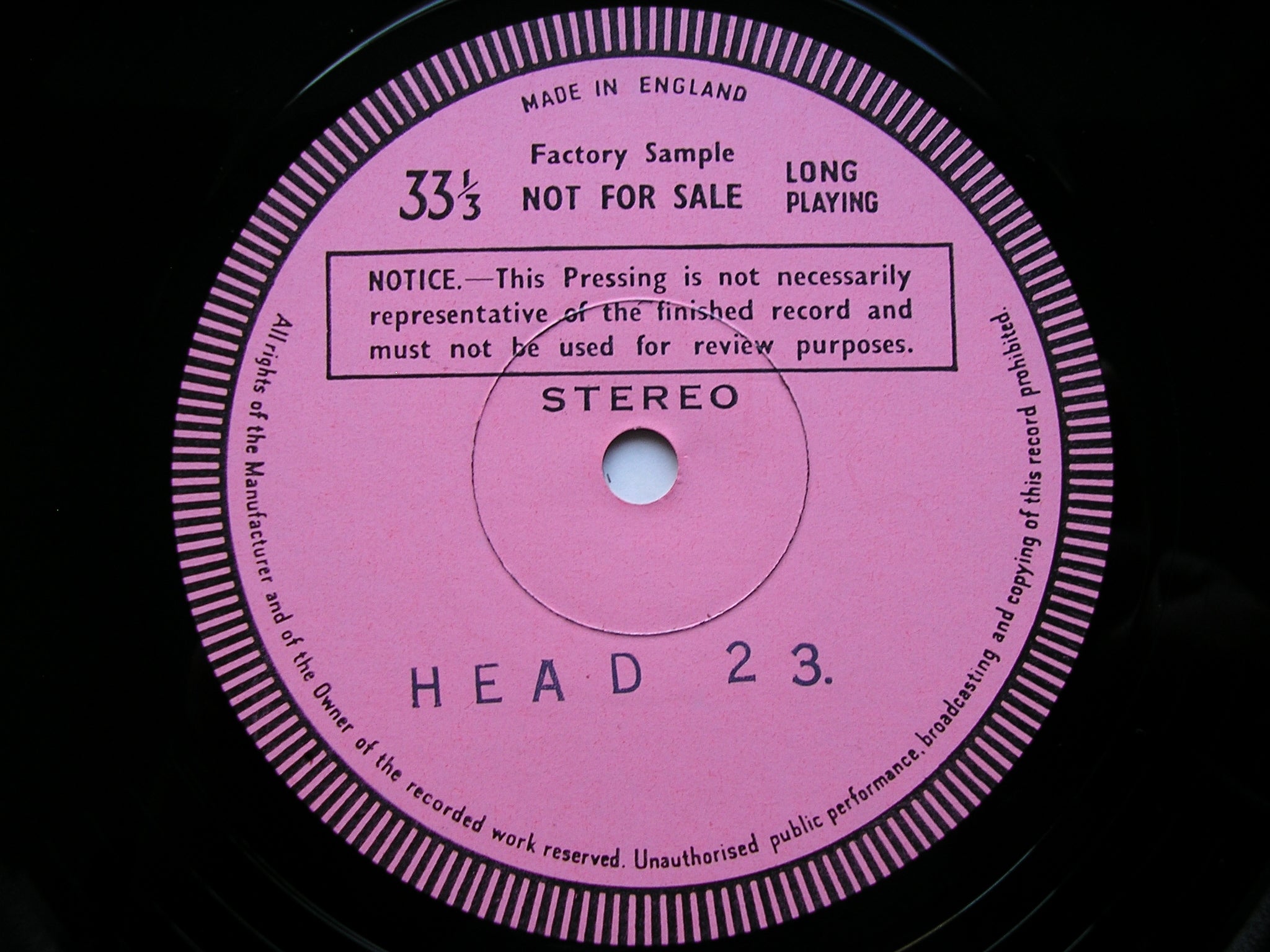 NORDHEIM: ORCHESTRAL MUSIC     PEARS / ROYAL PHILHARMONIC / DREIER     test pressing    HEAD 23