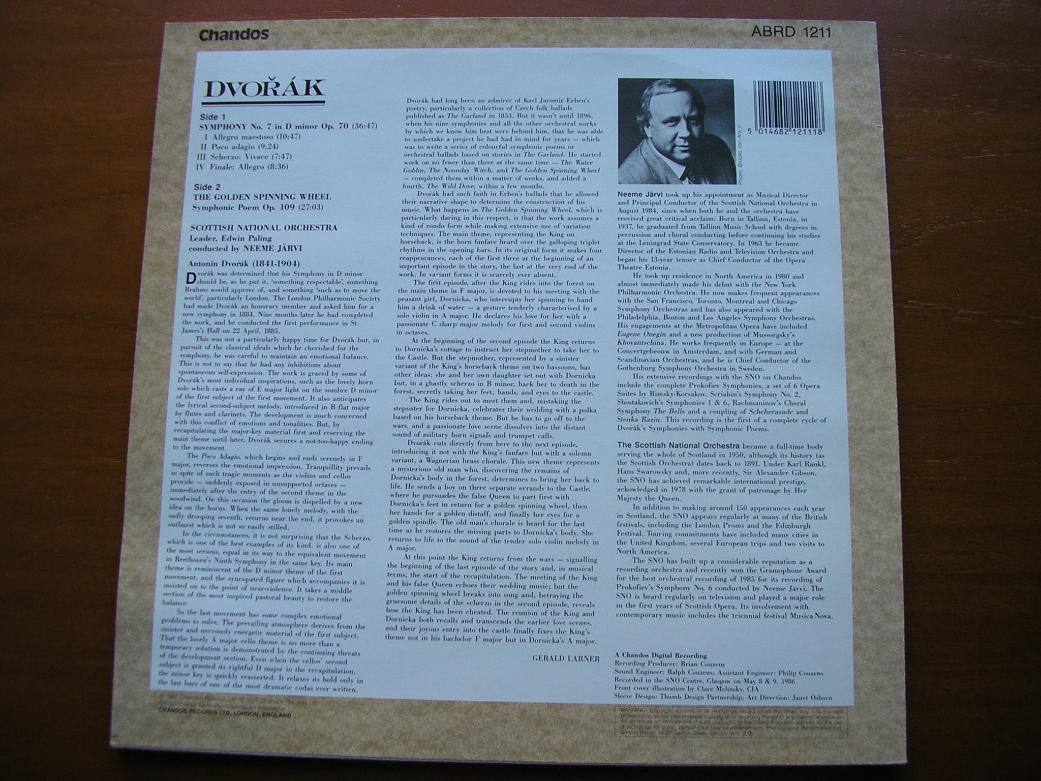 DVORAK: SYMPHONY No. 7 / THE GOLDEN SPINNING WHEEL    JARVI / SCOTTISH NATIONAL ORCHESTRA   ABRD 1211