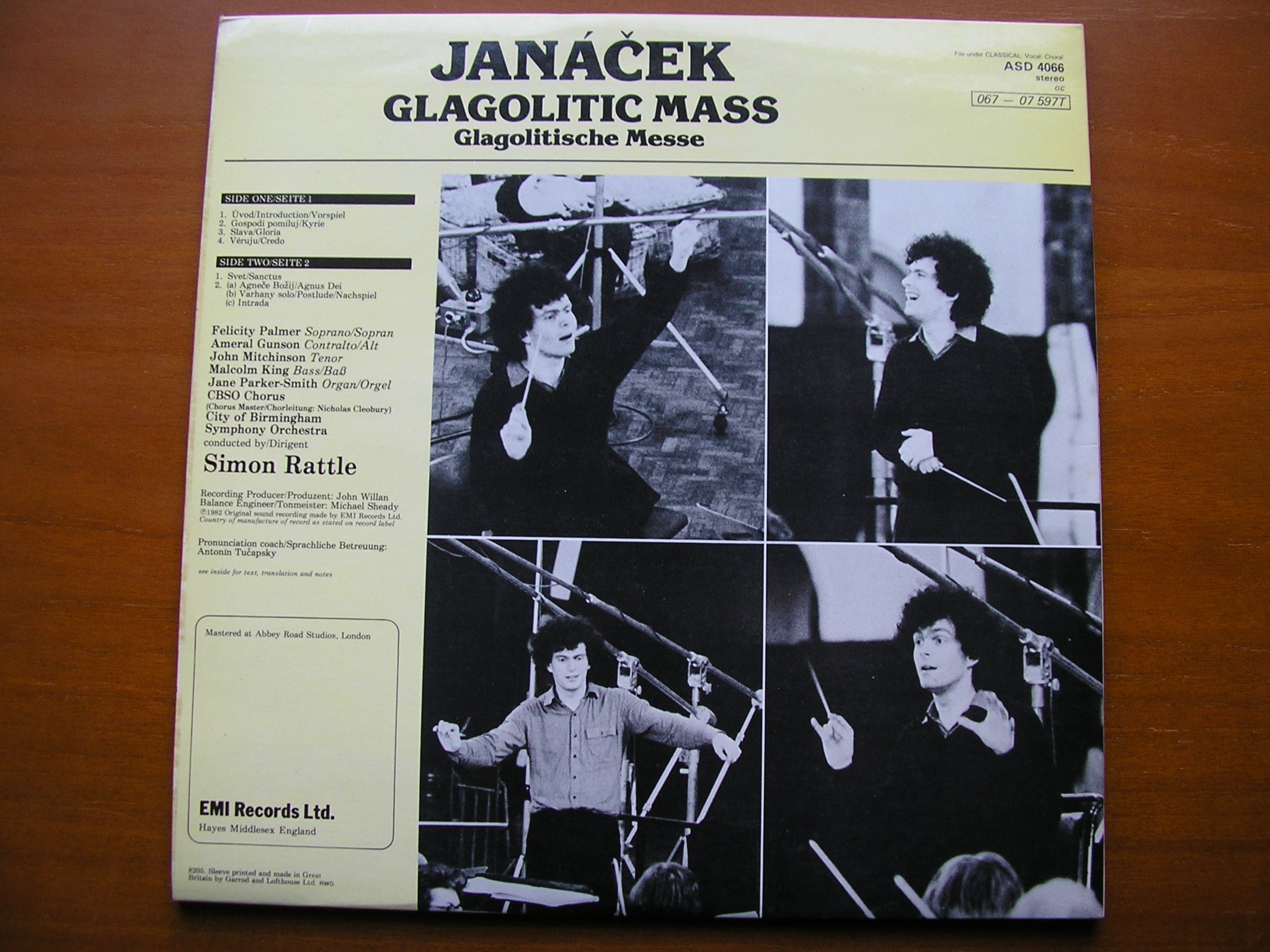 JANACEK: GLAGOLITIC MASS    SOLOISTS / CITY OF BIRMINGHAM SYMPHONY / RATTLE    ASD 4068