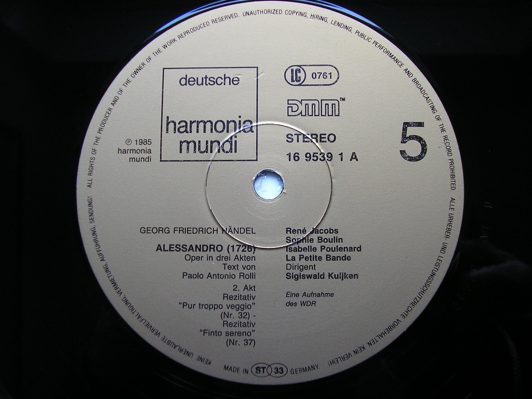 HANDEL: ALESSANDRO     SOLOISTS / LA PETITE BAND / KUIJKEN     4LP     1C 157 16 9537