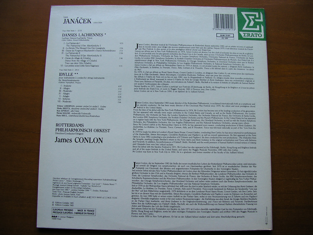 JANACEK: LACHIAN DANCES / IDYLL     CONLON / ROTTERDAM PHILHARMONIC      NUM 75191