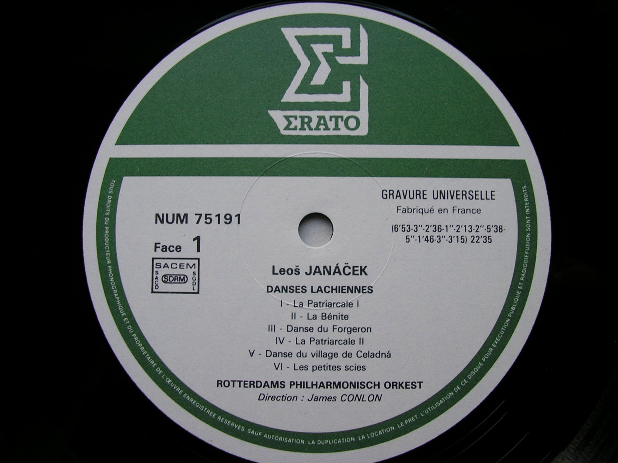 JANACEK: LACHIAN DANCES / IDYLL     CONLON / ROTTERDAM PHILHARMONIC      NUM 75191