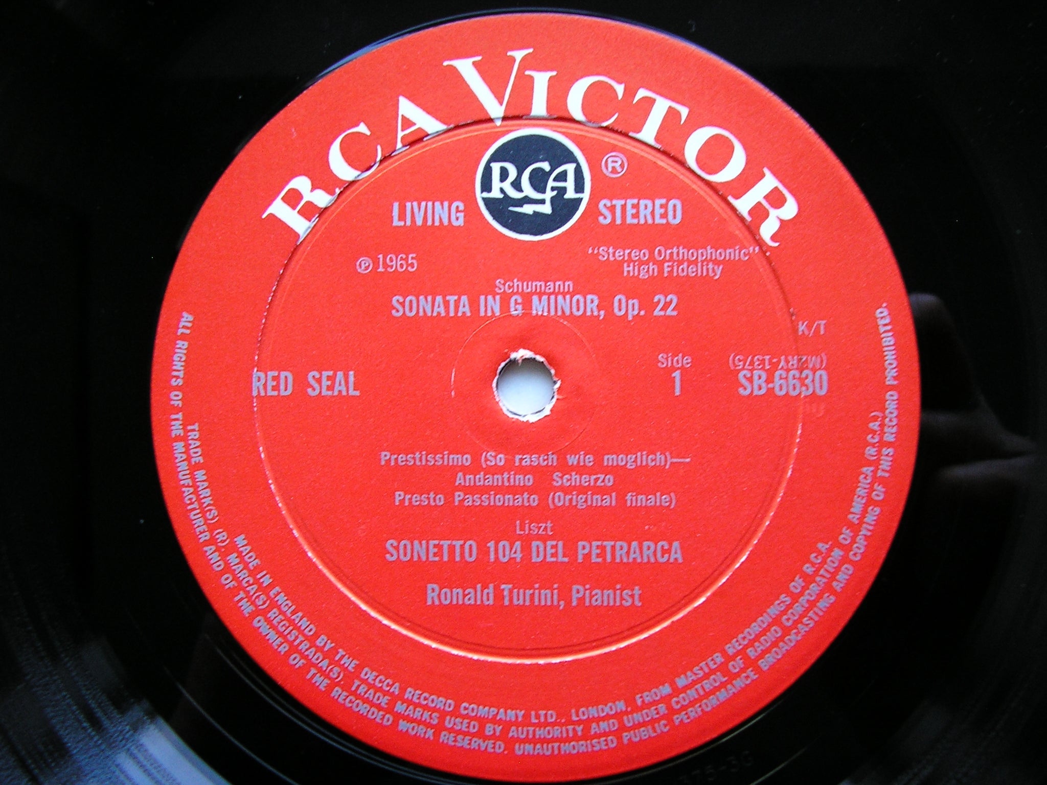 RONALD TURINI PLAYS LISZT / SCHUMANN / HINDEMITH / SCRIABIN       TURINI     SB 66630