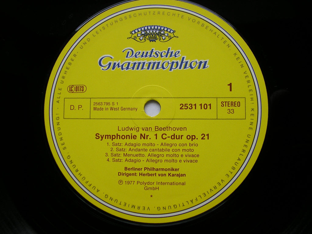 BEETHOVEN: SYMPHONIES Nos. 1 & 2     KARAJAN / BERLIN PHILHARMONIC    2531 101