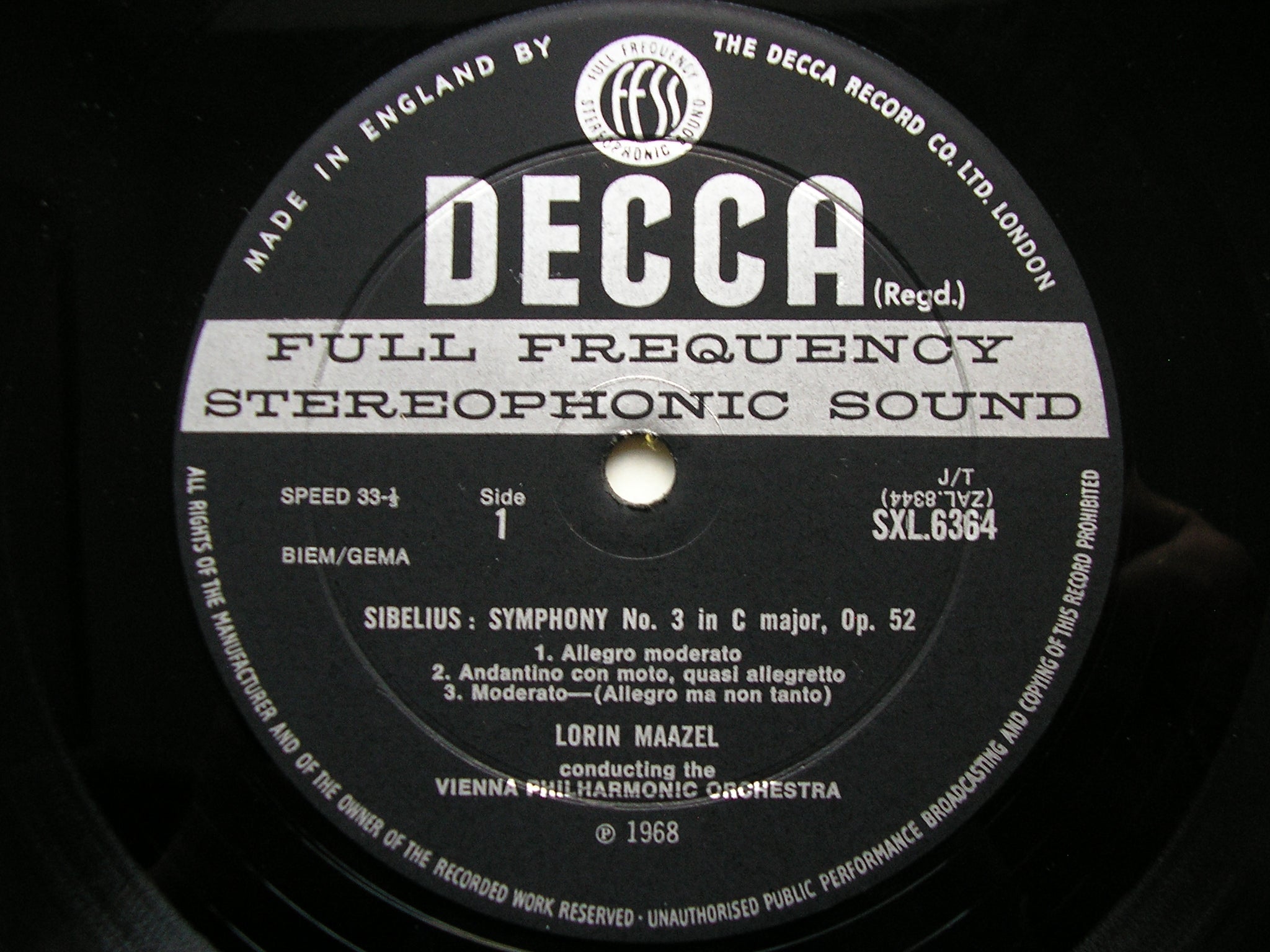 SIBELIUS: THE SEVEN SYMPHONIES / TAPIOLA / KARELIA SUITE  MAAZEL / VIENNA PHILHARMONIC Decca 5LP