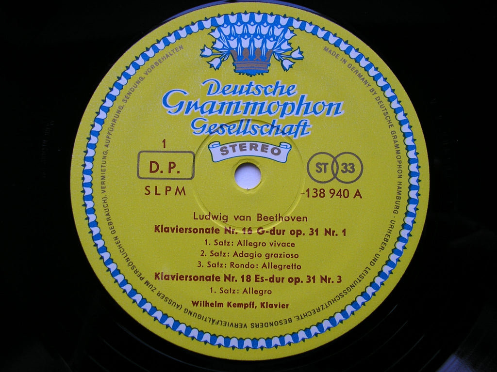 BEETHOVEN: THE COMPLETE PIANO SONATAS     WILHELM KEMPFF    11 LP  GERMAN       TULIPS