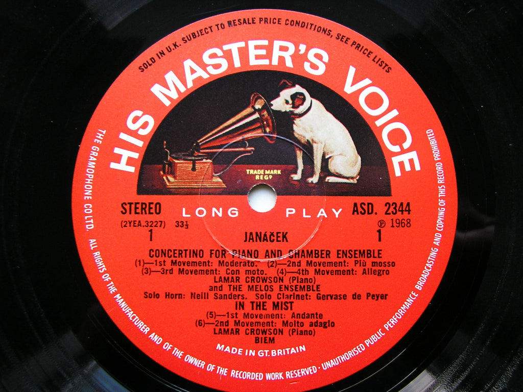 JANACEK: CHAMBER MUSIC     THE MELOS ENSEMBLE     ASD 2344