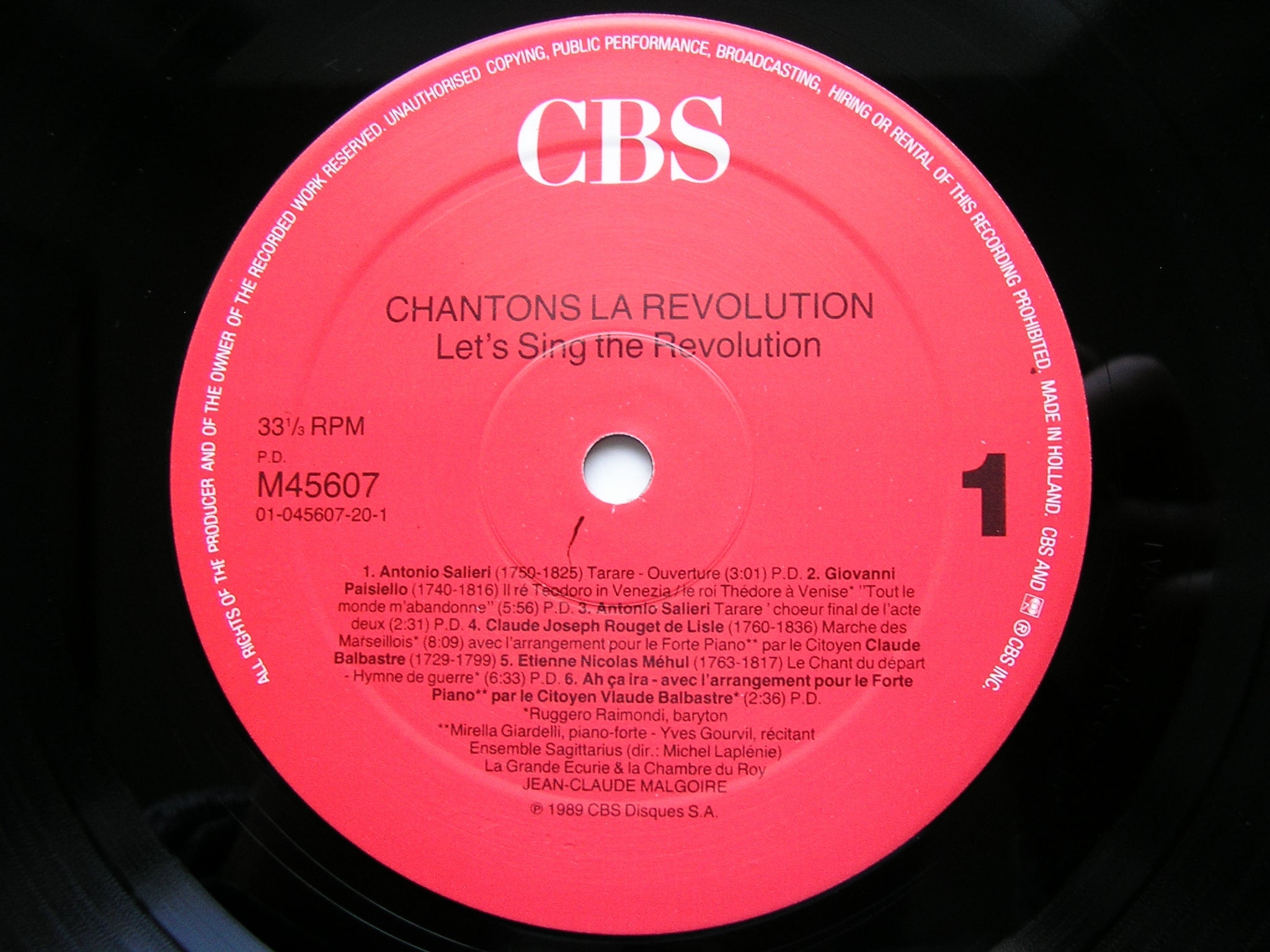 CHANTONS LA REVOLUTION: MUSIC TO CELEBRATE THE FRENCH REVOLUTION (1793)     M 45607