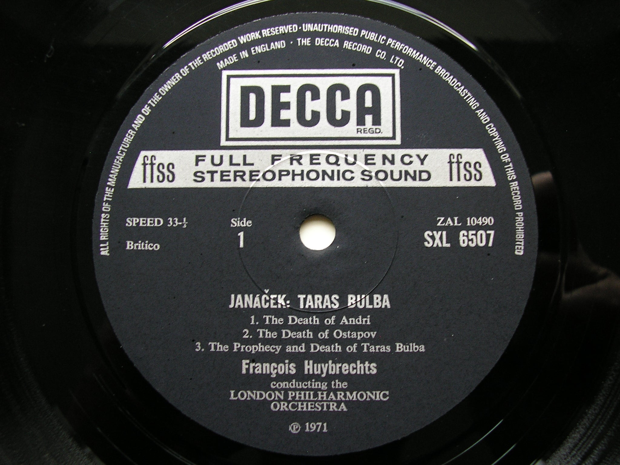 JANACEK: TARAS BULBA  / LACHIAN DANCES     HUYBRECHTS / LONDON PHILHARMONIC     SXL 6507