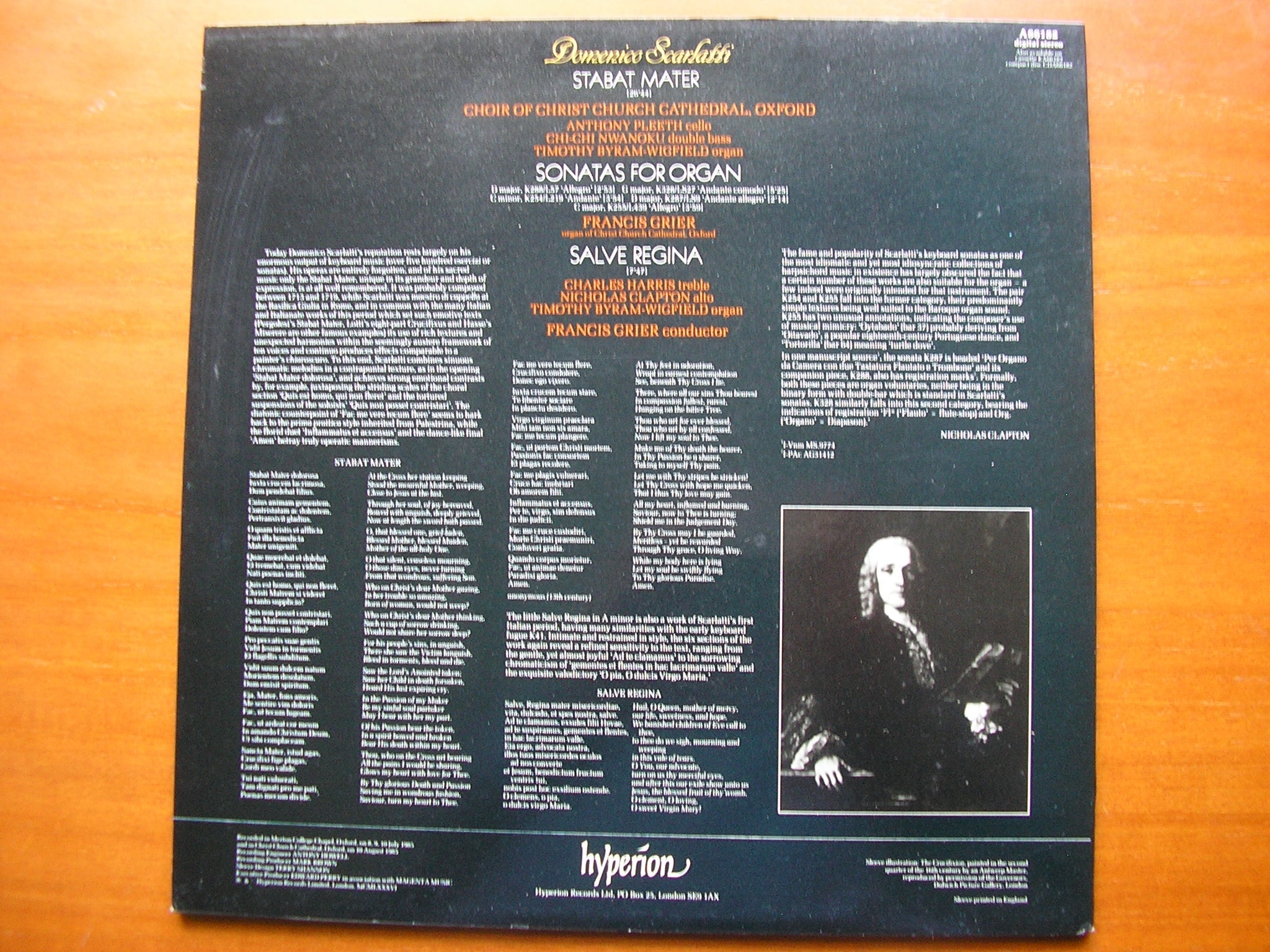 DOMENICO SCARLATTI: STABAT MATER / SALVE REGINA     CHRIST CHURCH OXFORD / GRIER     A66182