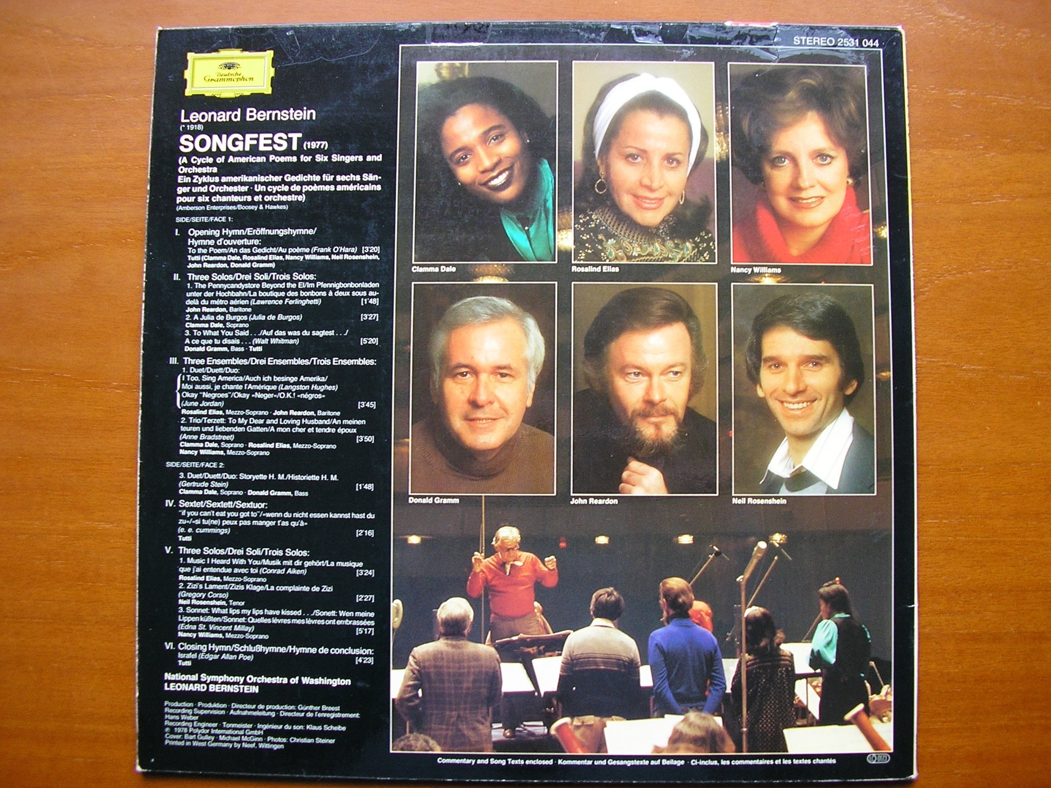 BERNSTEIN: SONGFEST    SOLOISTS / NATIONAL SYMPHONY OF WASHINGTON / BERNSTEIN    2531 044
