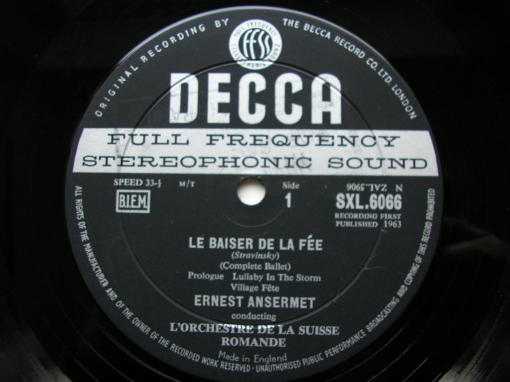 SXL 6066  STRAVINSKY: LE BAISER DE LA FEE      ANSERMET / SUISSE ROMANDE     ED1