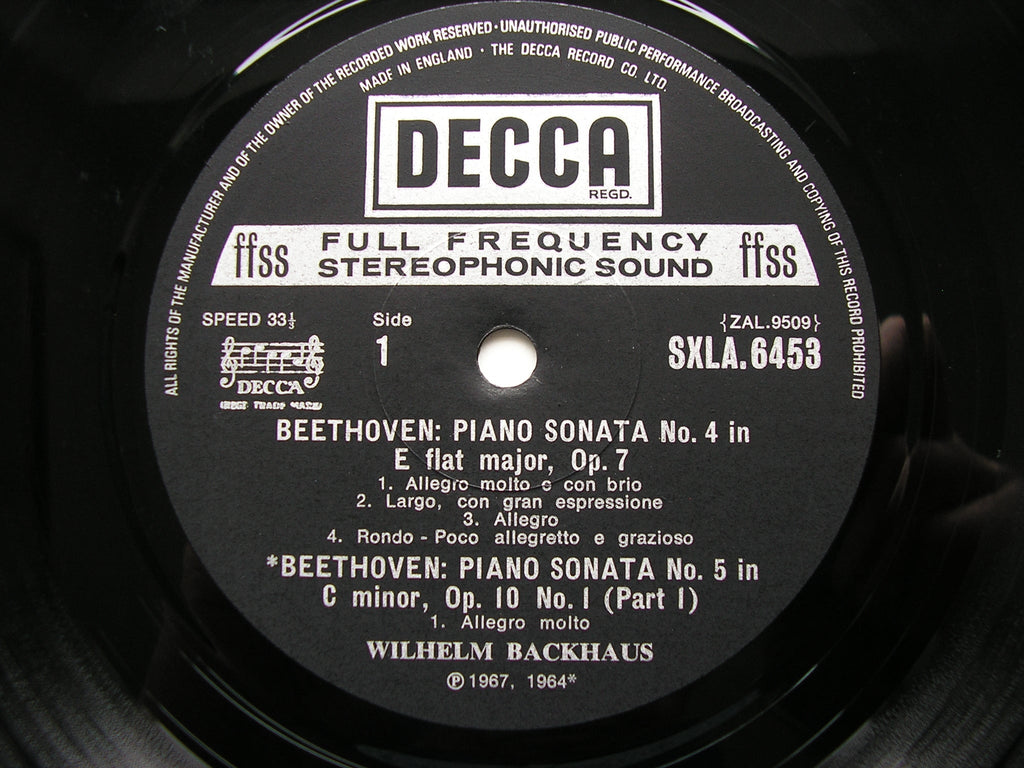 SXLA 6452 - 6461 BEETHOVEN: THE COMPLETE PIANO SONATAS    WILHELM BACKHAUS  10 LP