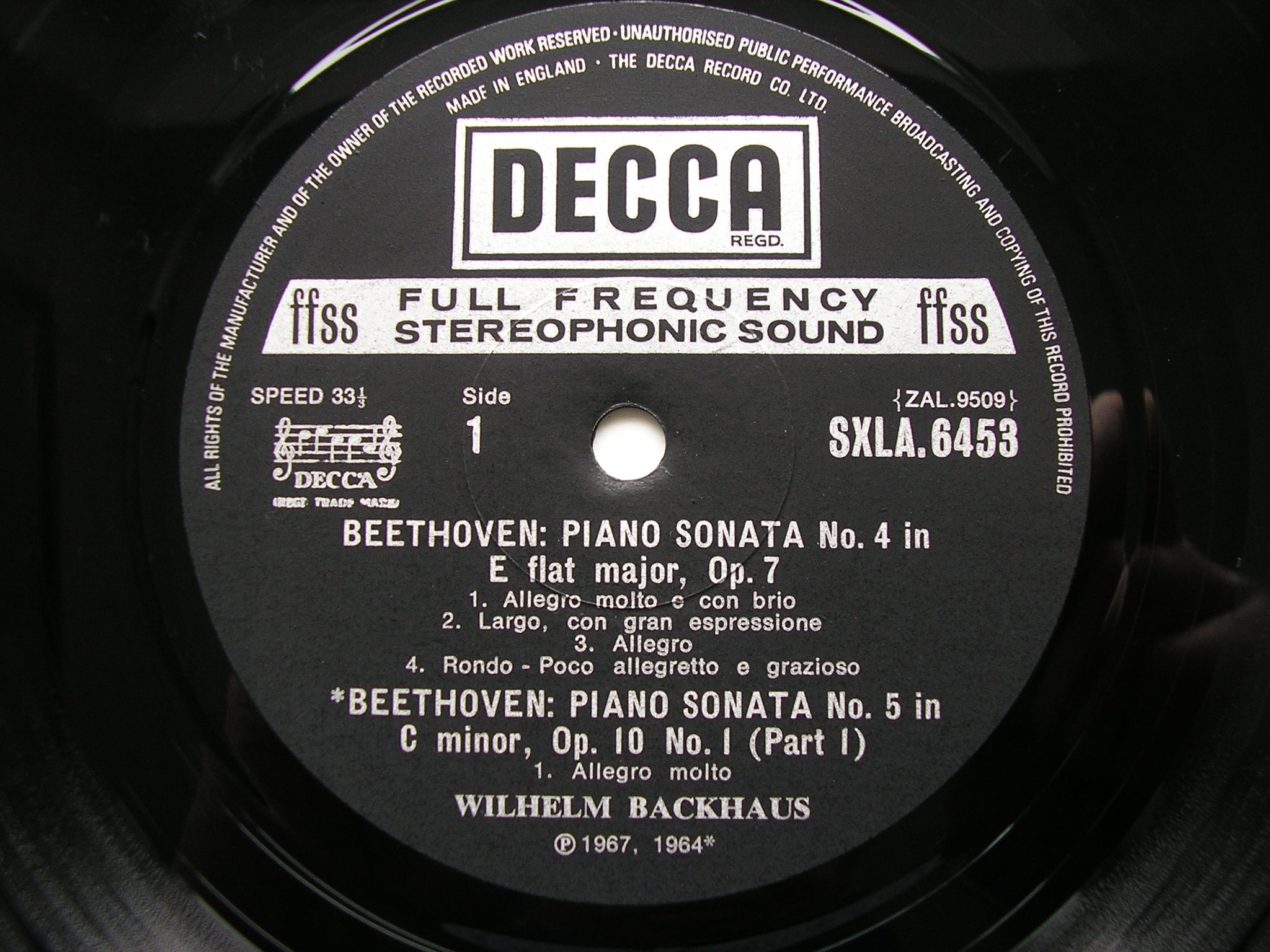 SXLA 6452 - 6461 BEETHOVEN: THE COMPLETE PIANO SONATAS    WILHELM BACKHAUS  10 LP