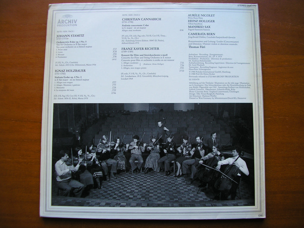 THE MANNHEIM SCHOOL: STAMITZ / HOLZBAUER / CANNABICH / RICHTER      CAMERATA BERN / FURI      2533 470