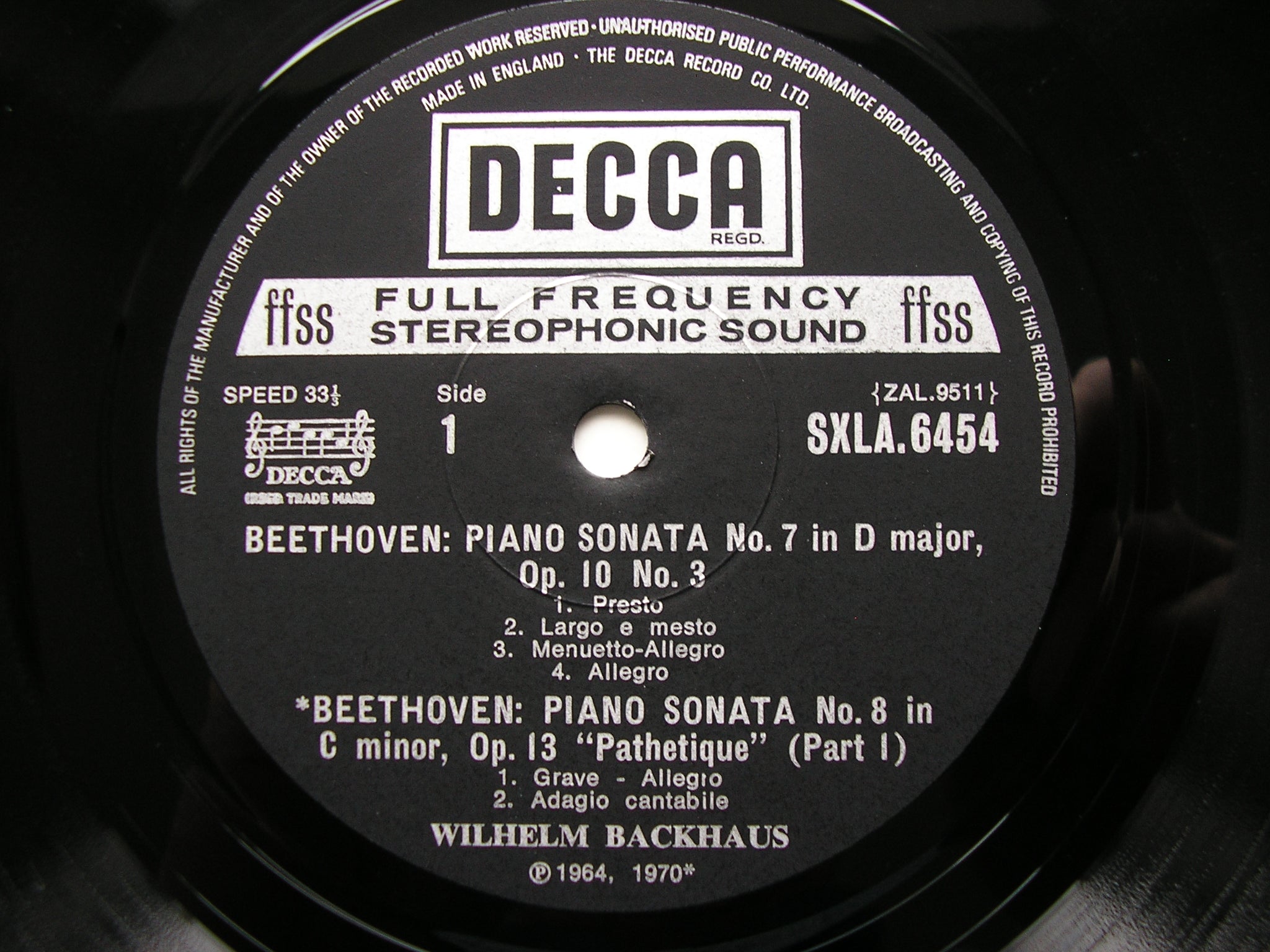 SXLA 6452 - 6461 BEETHOVEN: THE COMPLETE PIANO SONATAS    WILHELM BACKHAUS  10 LP