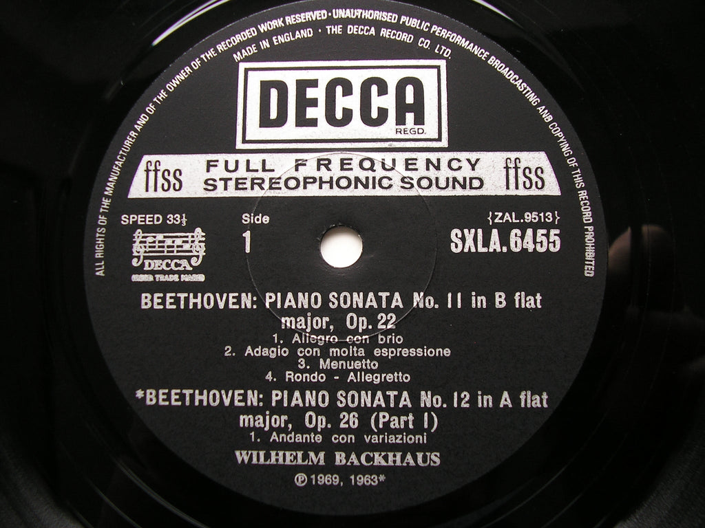 SXLA 6452 - 6461 BEETHOVEN: THE COMPLETE PIANO SONATAS    WILHELM BACKHAUS  10 LP