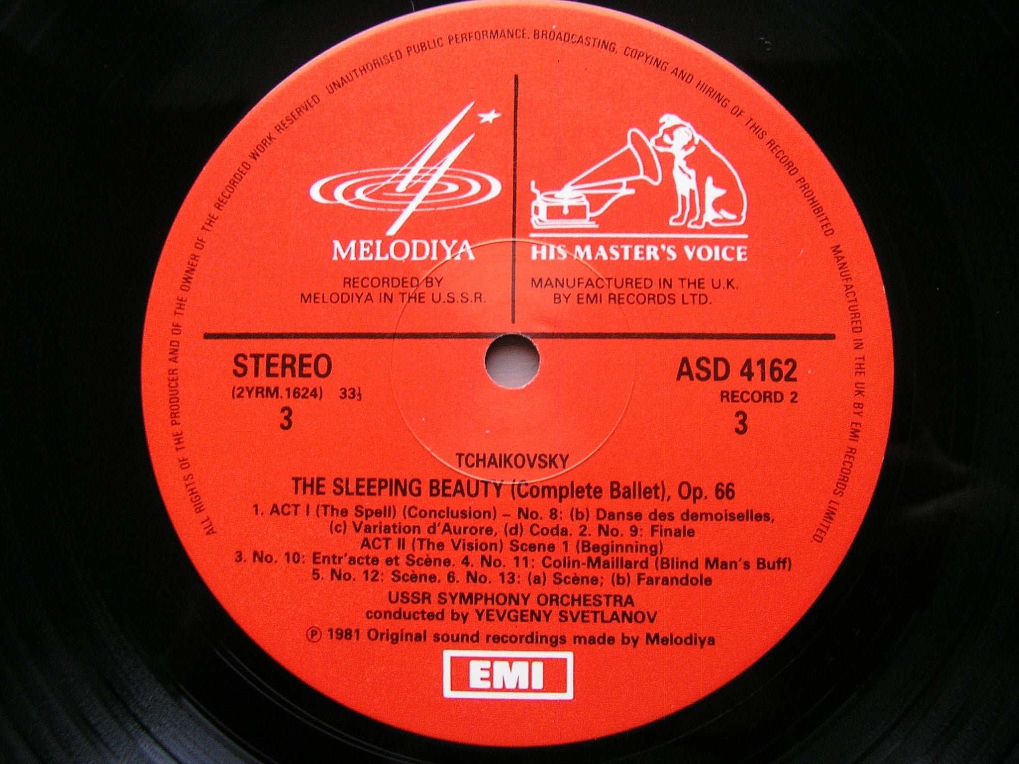 TCHAIKOVSKY: SLEEPING BEAUTY  complete ballet      SVETLANOV / USSR SYMPHONY ORCHESTRA     SLS 5245