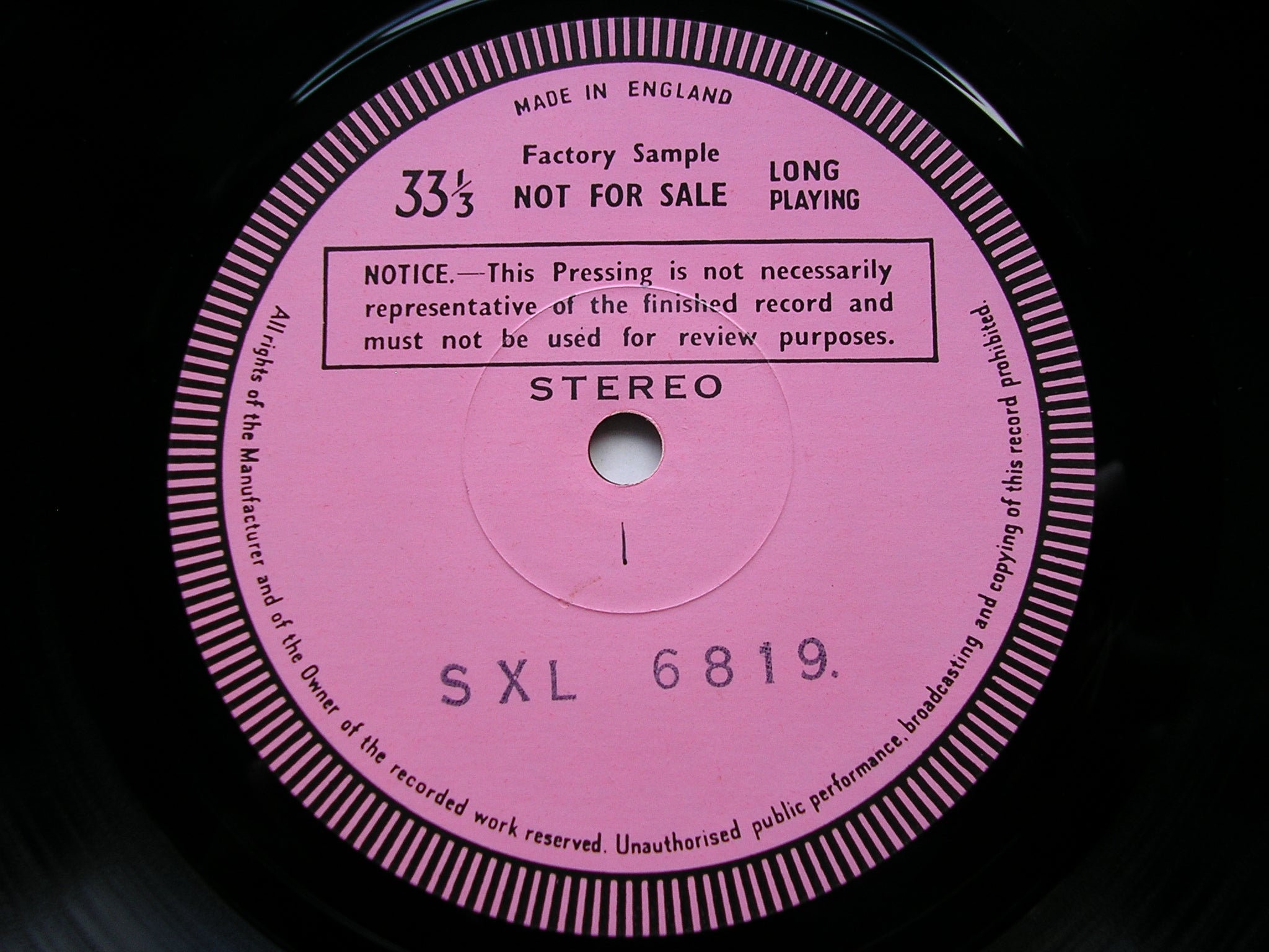 SXL 6819 SCHUMANN: SYMPHONIES Nos. 1 & 4 MEHTA / VIENNA PHILHARMONIC test pressing