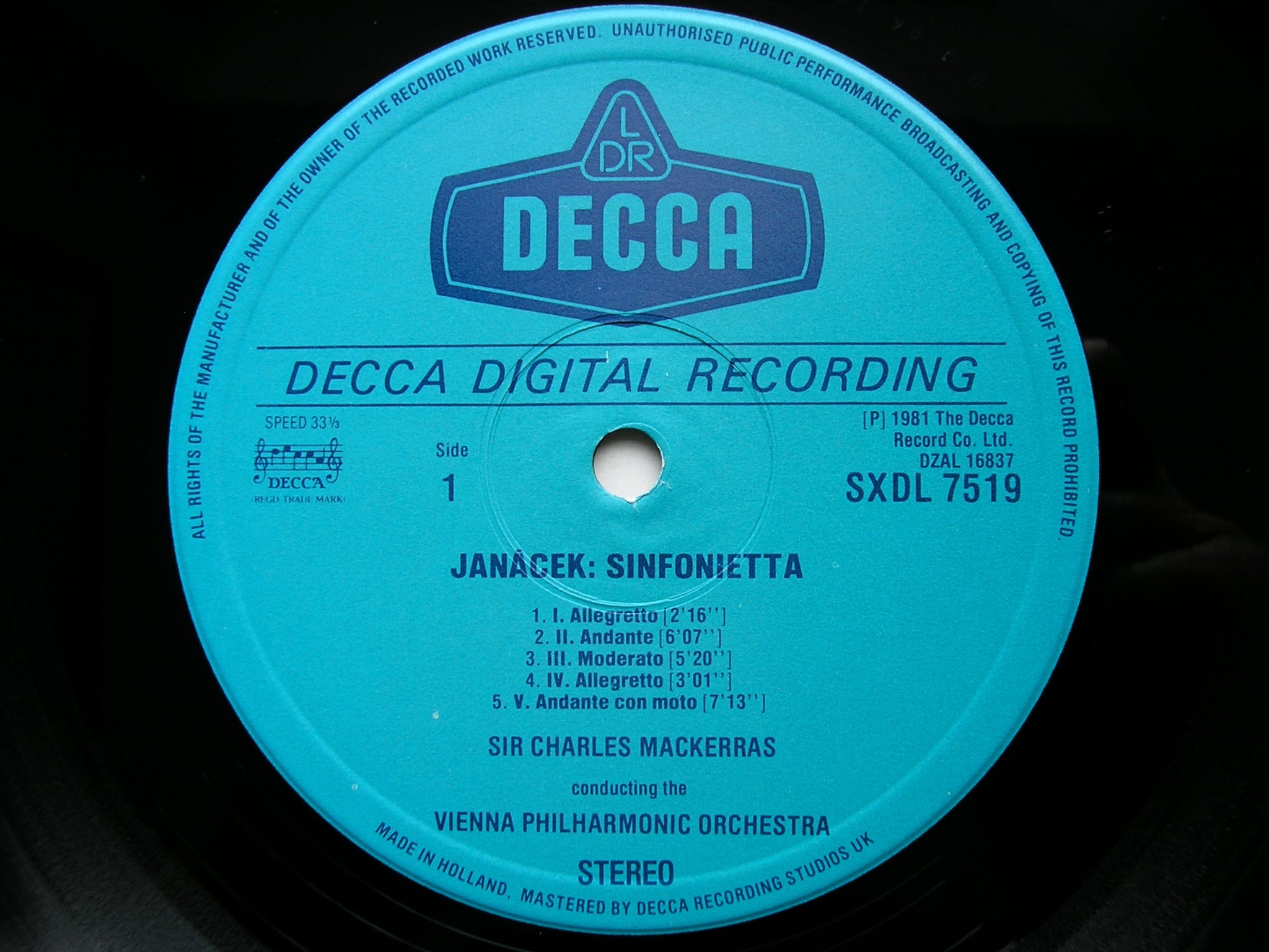 JANACEK: SINFONIETTA / TARAS BULBA      MACKERRAS / VIENNA PHILHARMONIC    SXDL 7519