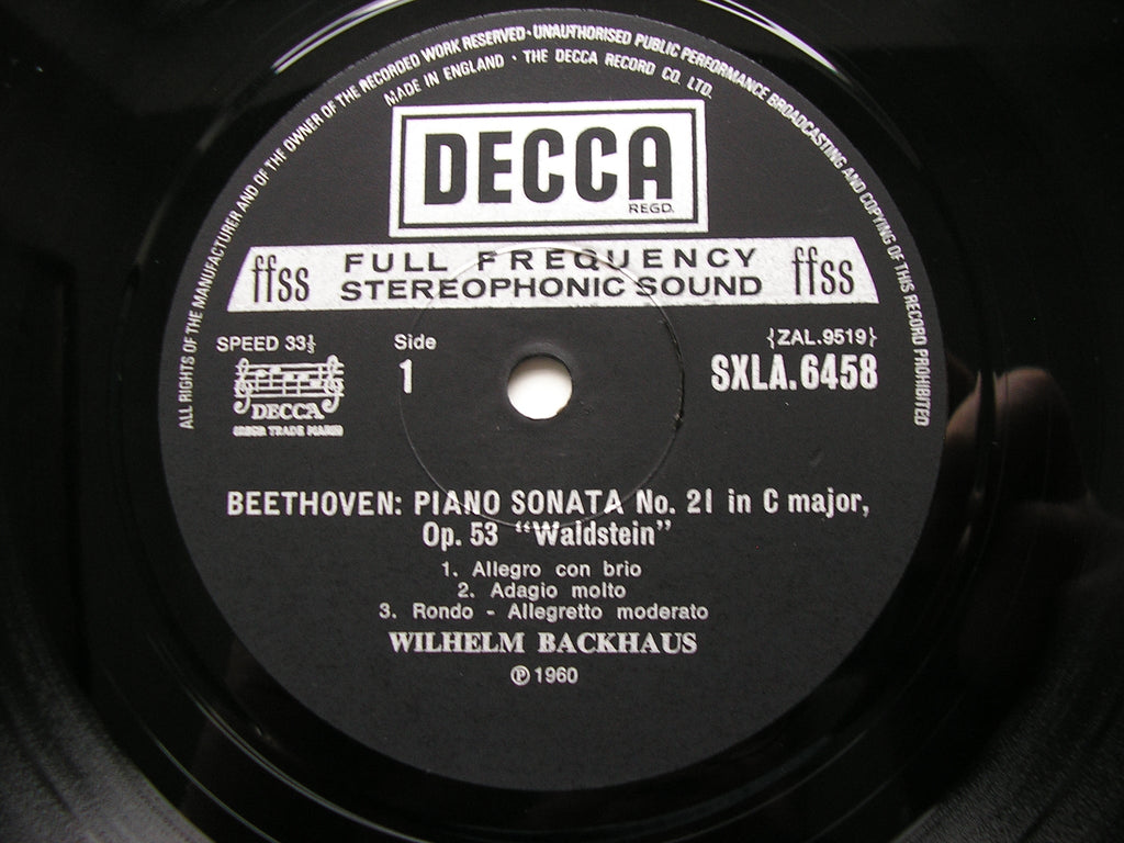 SXLA 6452 - 6461 BEETHOVEN: THE COMPLETE PIANO SONATAS    WILHELM BACKHAUS  10 LP