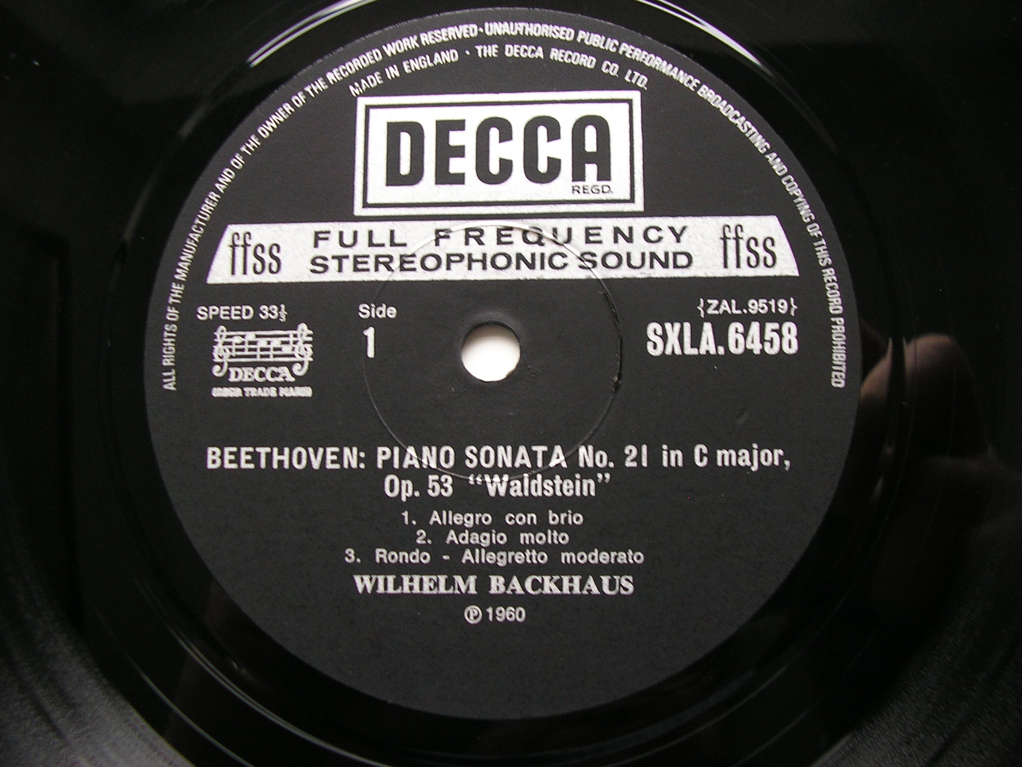 SXLA 6452 - 6461 BEETHOVEN: THE COMPLETE PIANO SONATAS    WILHELM BACKHAUS  10 LP