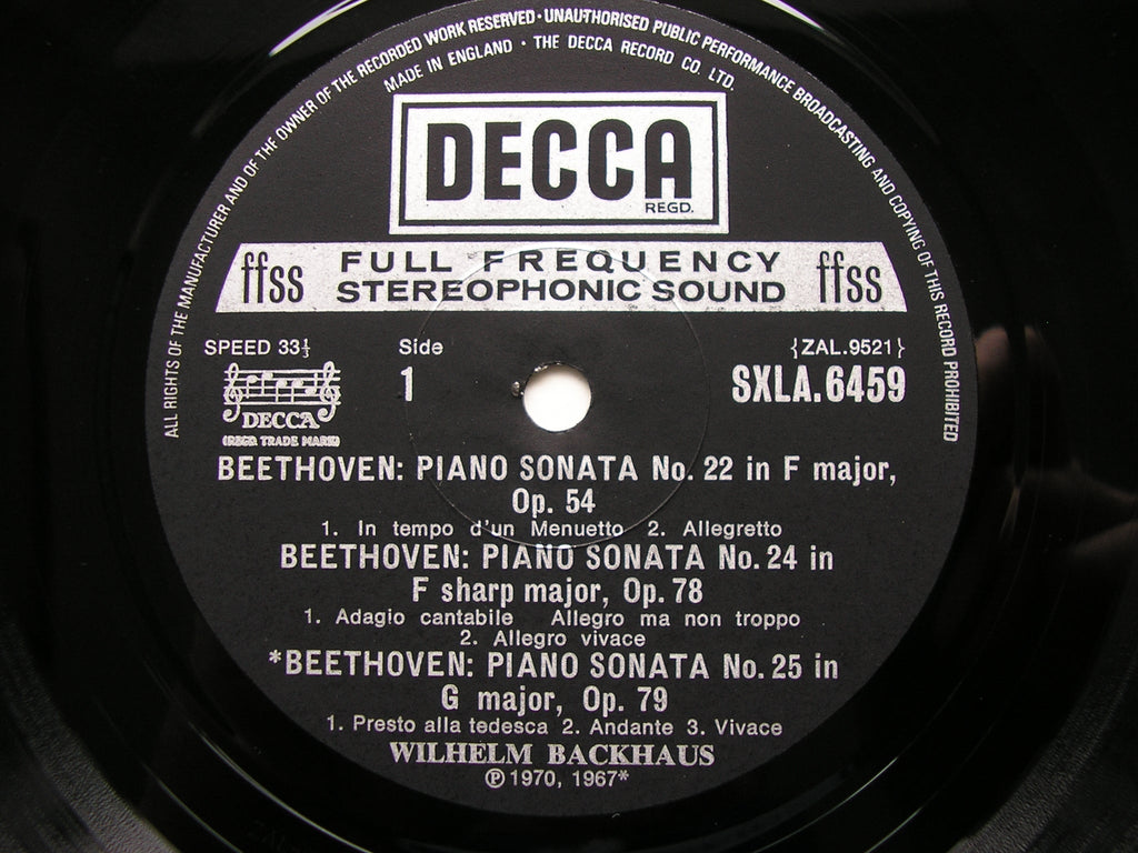 SXLA 6452 - 6461 BEETHOVEN: THE COMPLETE PIANO SONATAS    WILHELM BACKHAUS  10 LP