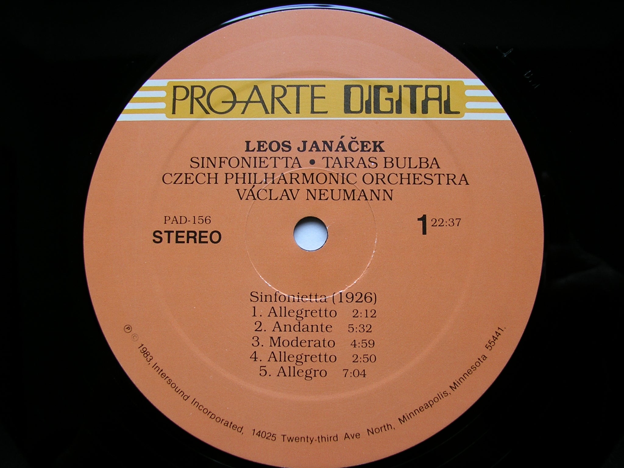 JANACEK: SINFONIETTA / TARAS BULBA     NEUMANN / CZECH PHILHARMONIC     PAD 156