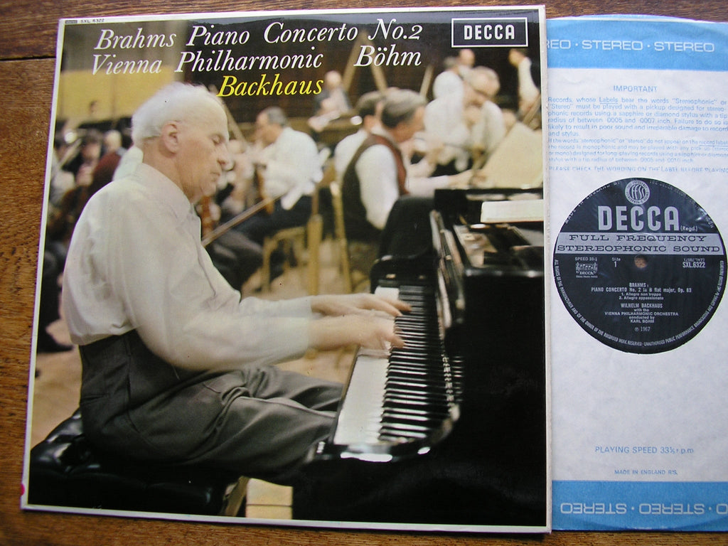 SXL 6322 BRAHMS: PIANO CONCERTO No. 2 BACKHAUS / VIENNA PHILHARMONIC / BOHM