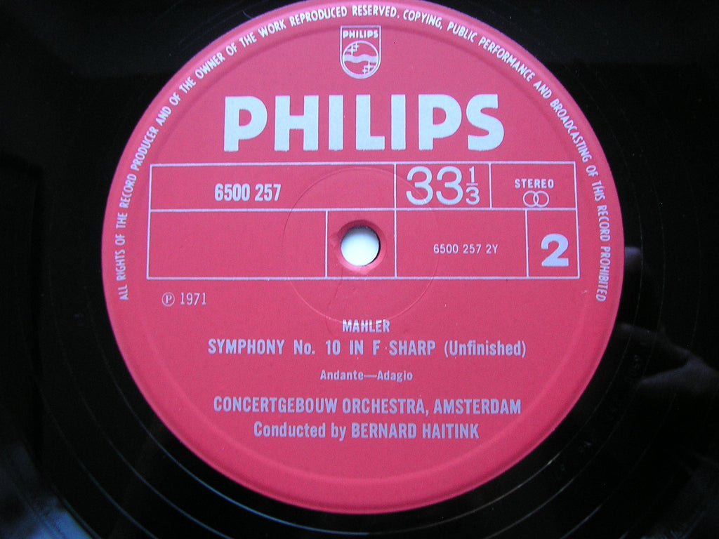 MAHLER: SYMPHONY No. 5 / Adagio from SYMPHONY No. 10     HAITINK / CONCERTGEBOUW ORCHESTRA    2 LP    6700 048
