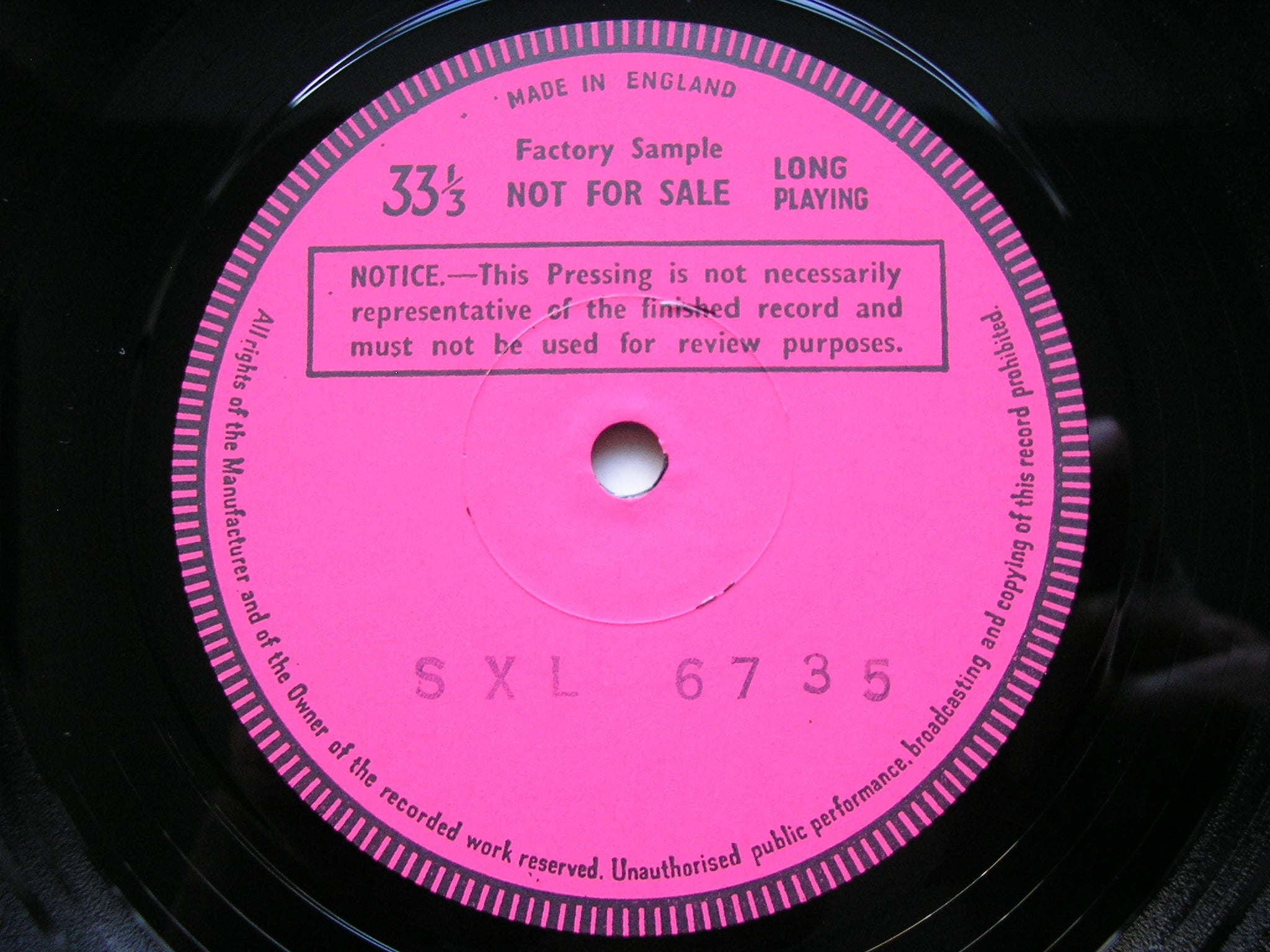 SXL 6735 STRAVINSKY: THE RITE OF SPRING MAAZEL / VIENNA PHILHARMONIC test pressing