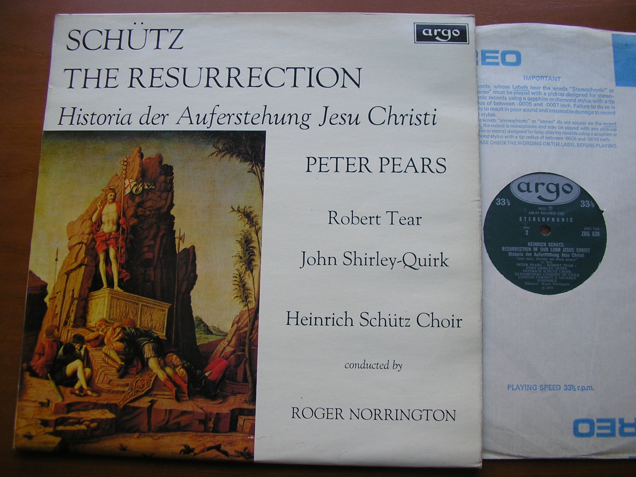 SCHUTZ: THE RESURRECTION      SOLOISTS /HEINRICH SCHUTZ CHOIR / NORRINGTON      ZRG 639