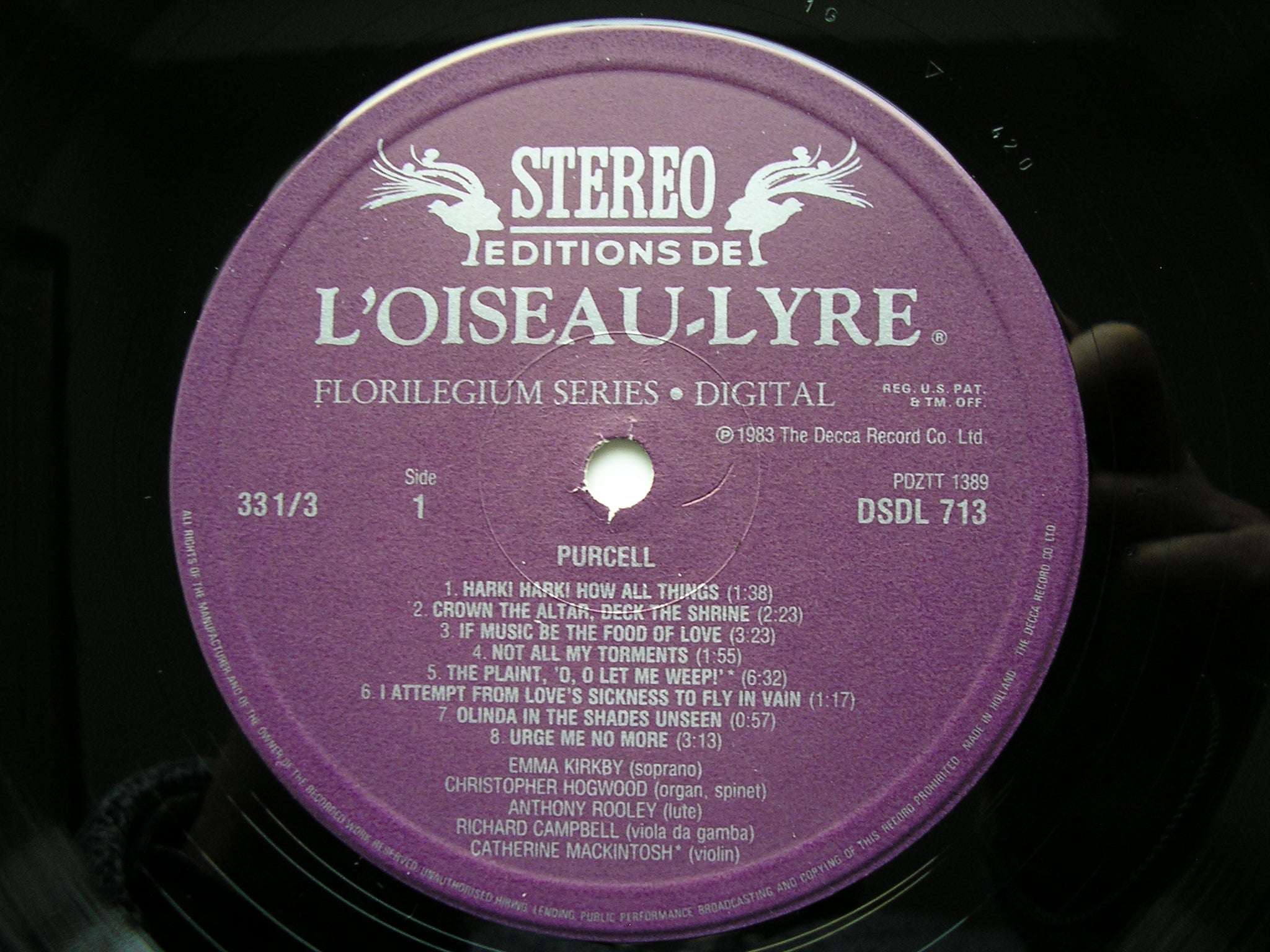 PURCELL: SONGS & AIRS     KIRKBY / ROOLEY / HOGWOOD      DSDL 713