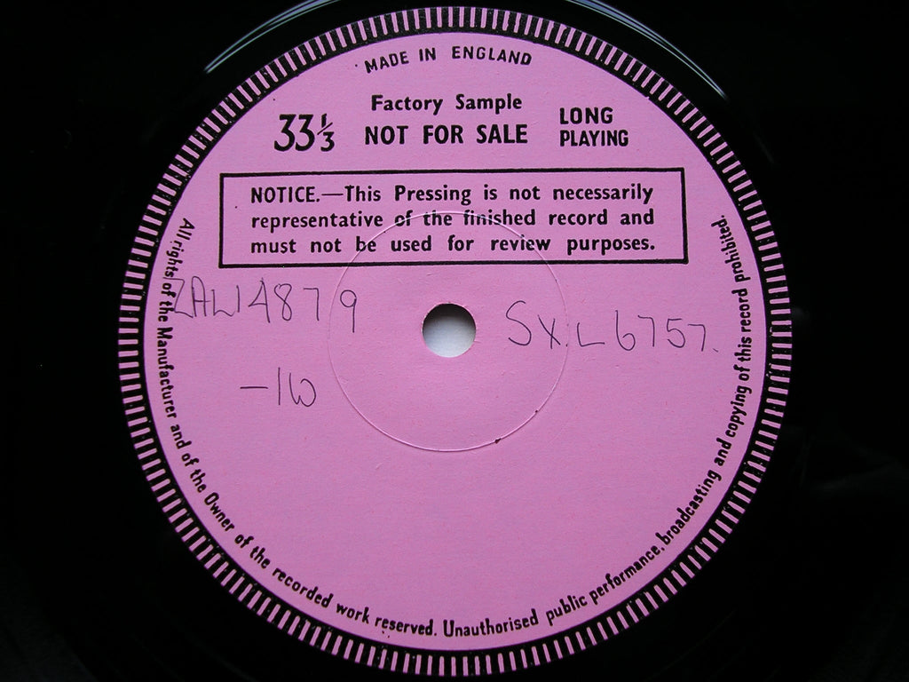 SXL 6757 CONCERTOS FROM SPAIN: MONTSALVAGE Concerto Breve / SURINACH Piano Concerto LARROCHA / ROYAL PHILHARMONIC / DE BURGOS test pressing