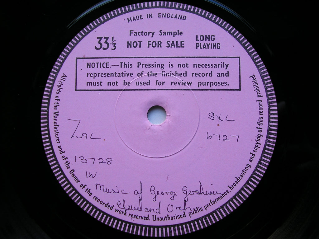 SXL 6727 GERSHWIN: CUBAN OVERTURE / RHAPSODY IN BLUE / AN AMERICAN IN PARIS DAVIS / CLEVELAND ORCHESTRA / MAAZEL test pressing
