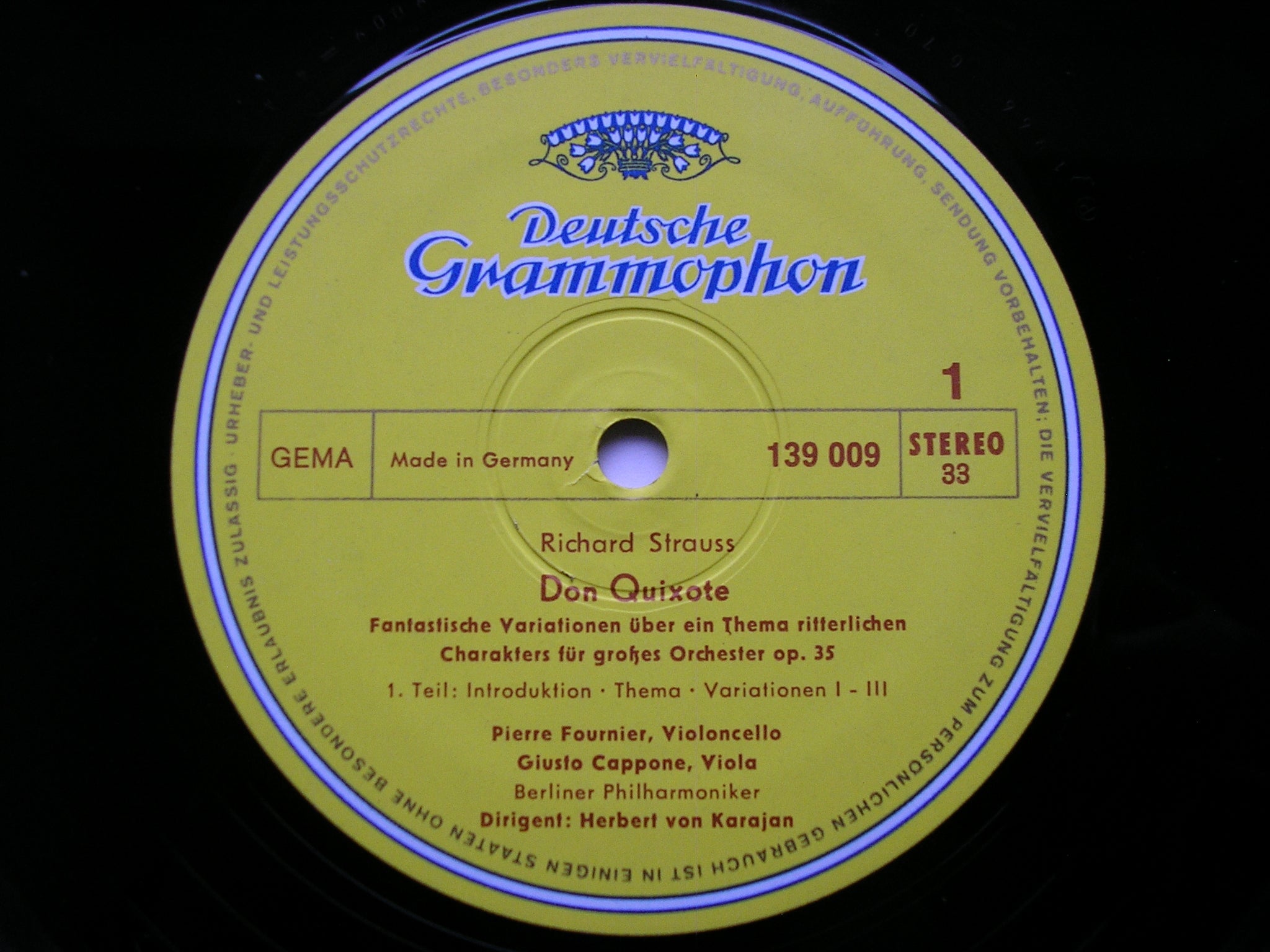 STRAUSS: DON QUIXOTE    FOURNIER / BERLIN PHILHARMONIC / KARAJAN     139 009