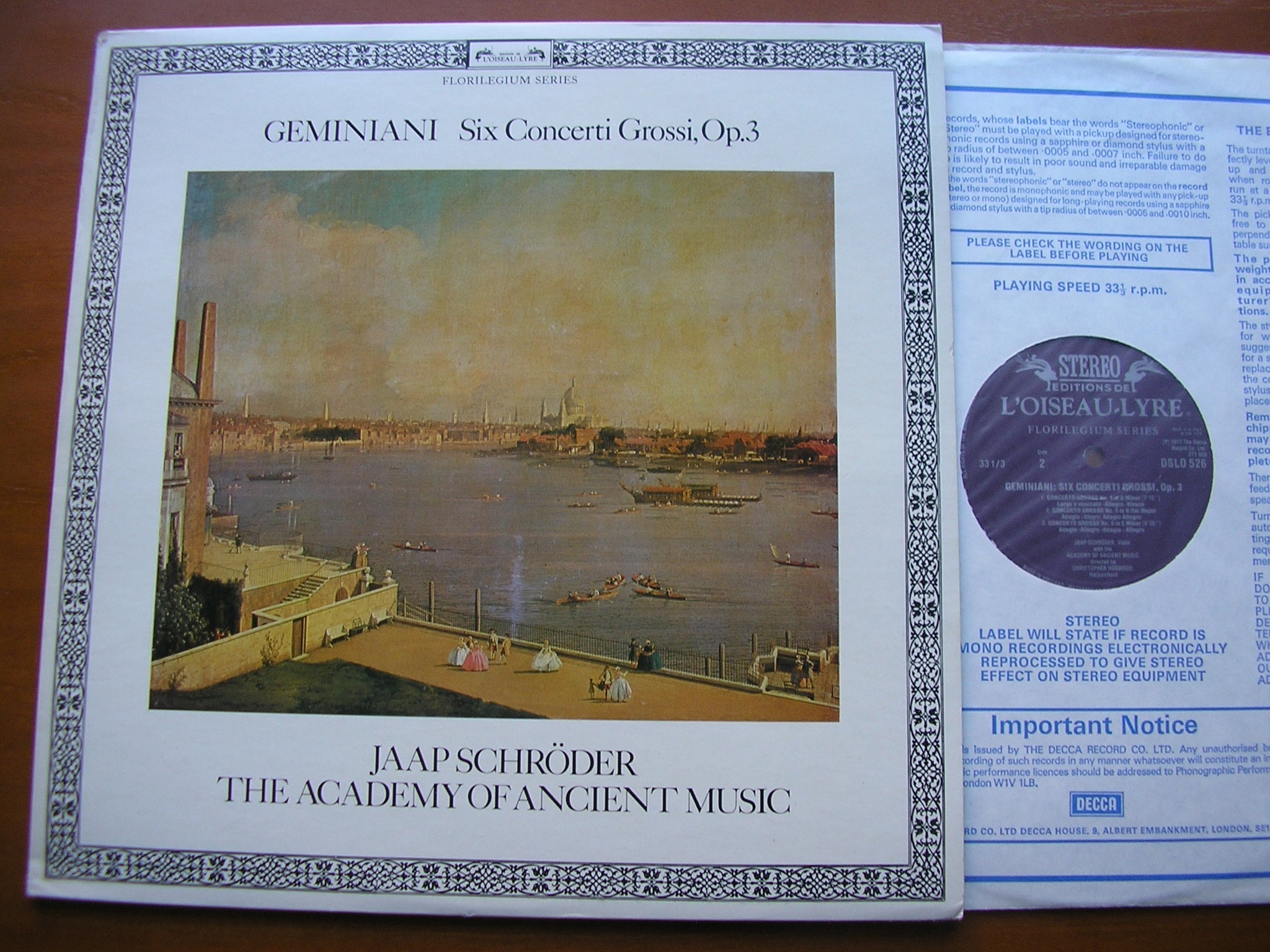 GEMINIANI: SIX CONCERTI GROSSI Op. 3       HOGWOOD / THE ACADEMY OF ANCIENT MUSIC     DSLO 526