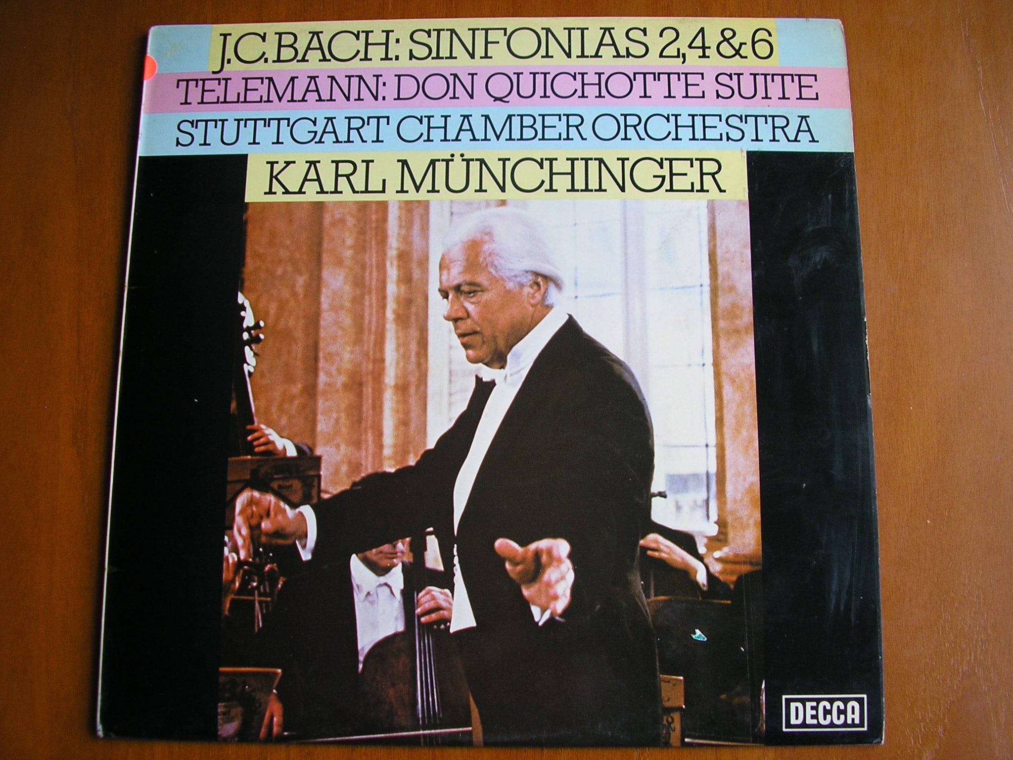 SXL 6755 BACH JC: SINFONIAS Op. 18 Nos. 2 / 4 / 6 / TELEMANN: DON QUICHOTTE Suite MUNCHINGER / STUTTGART CHAMBER ORCHESTRA test pressing